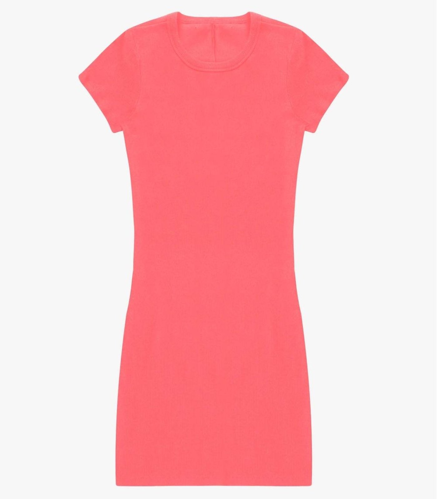 Vestido Acinturado Em Ribana Canelada Rovitex Laranja