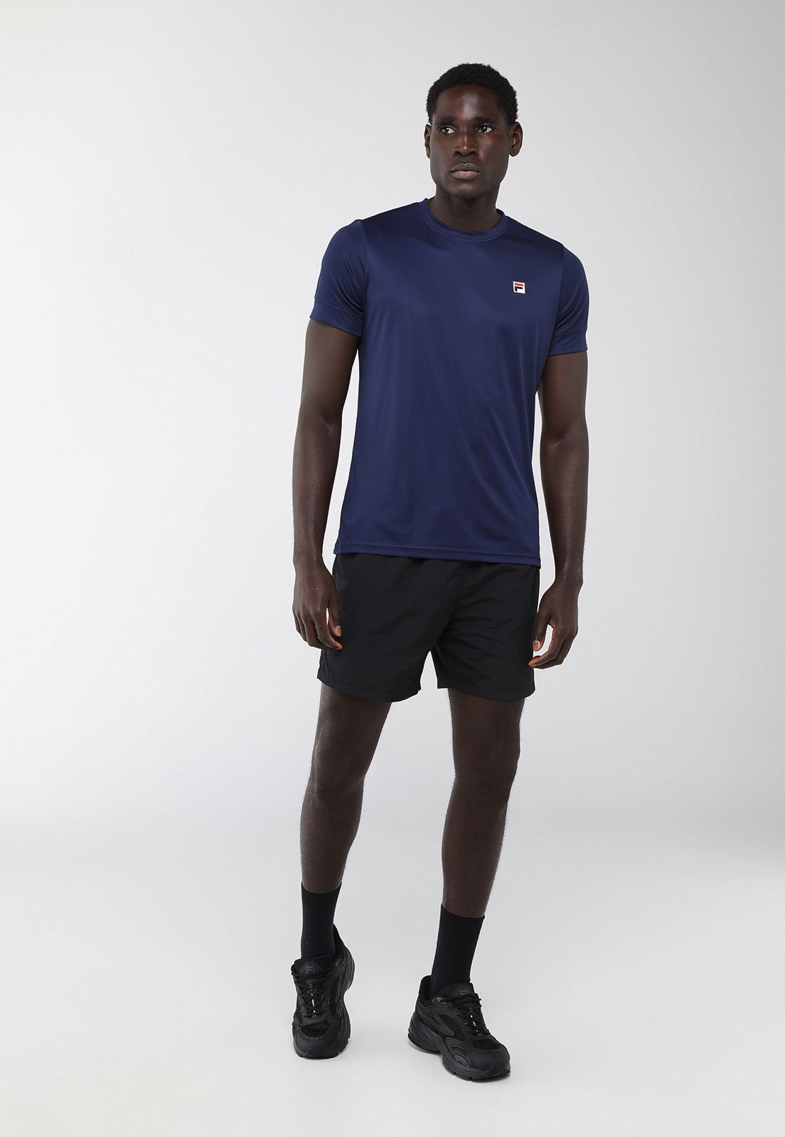 Vista 3 Camiseta Masculina Fila Player II Mar azul marinho Fila azul marinho