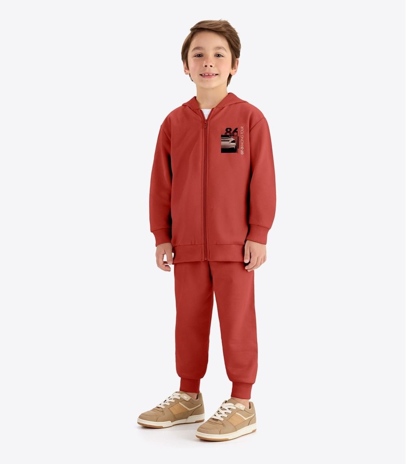 Infantil - Conjunto Jaqueta Com Capuz E Calça Rovi Laranja