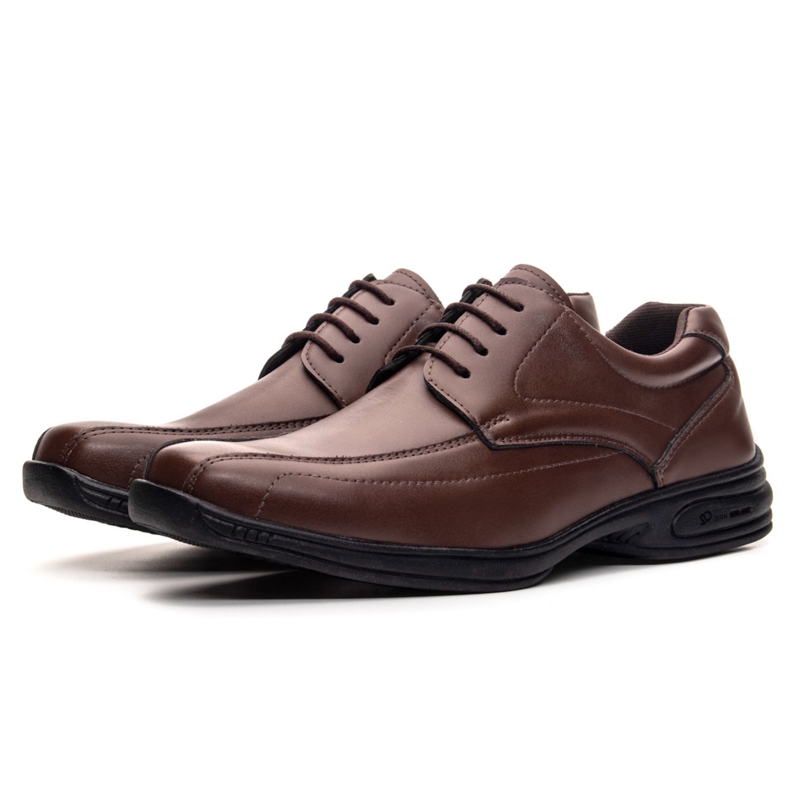 Sapato Social Conforto Masculino com Cadarço Marrom