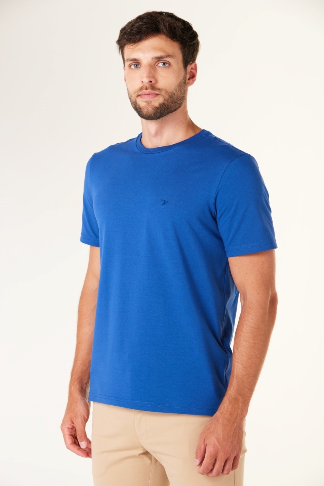 Camiseta Traymon Slim Com Elastano Azul