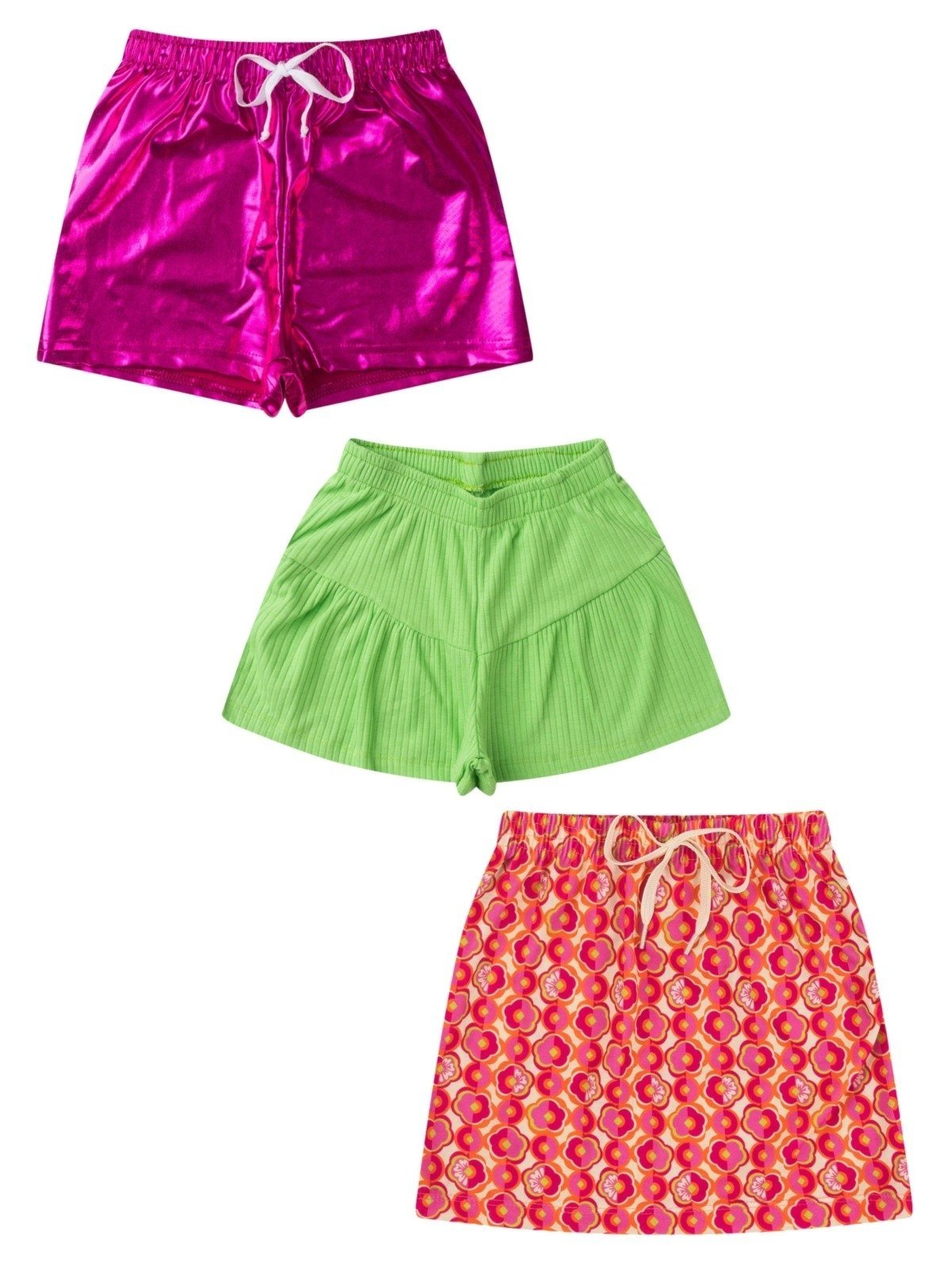 Vista 3 Infantil - Kit Sortido Platinum 3 Shorts - Saia Feminino Avulso PLATINUM KIDS multicolorido PLATINUM KIDS multicolorido