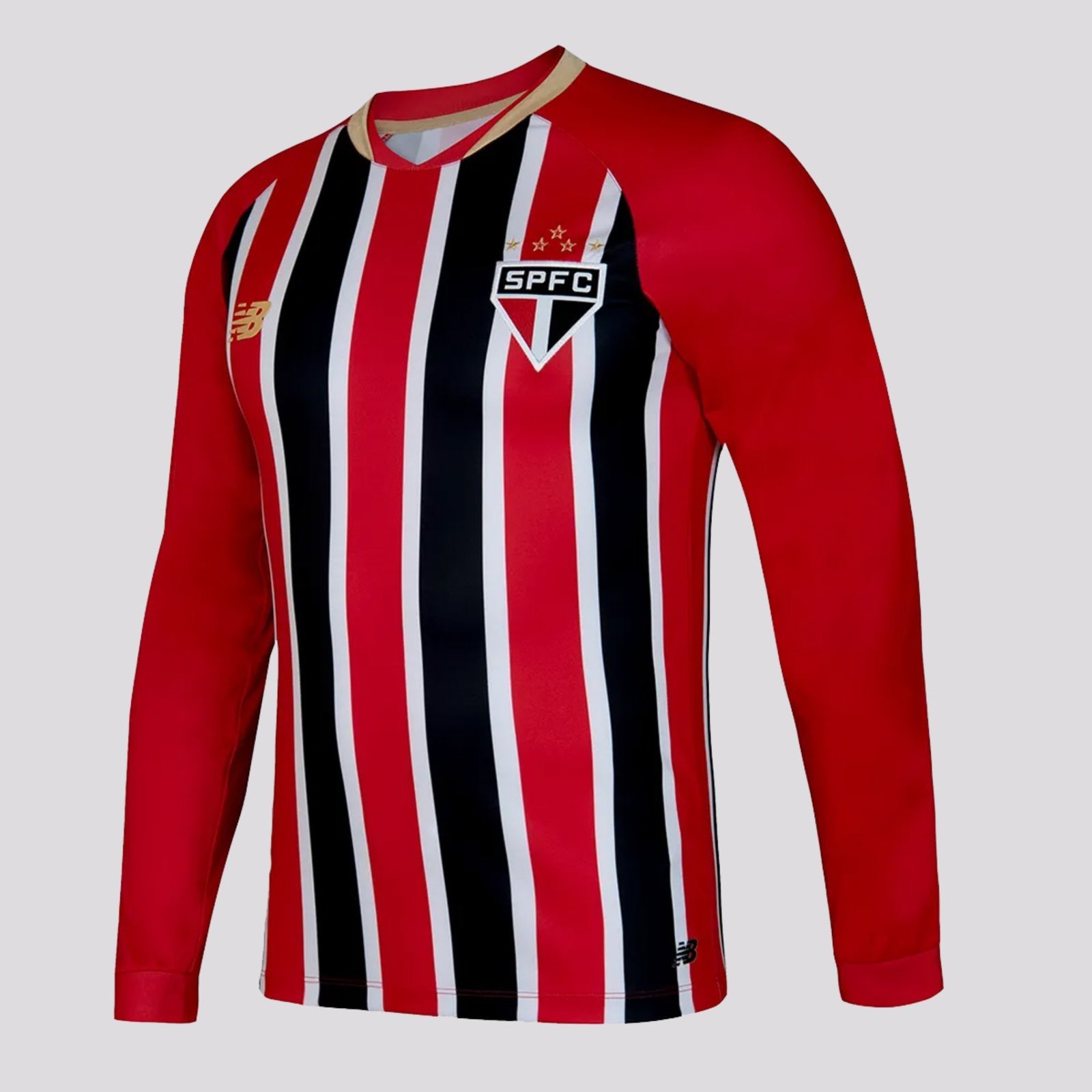 Vista 3 Camisa New Balance São Paulo II 2025 Manga Longa vermelho New Balance vermelho