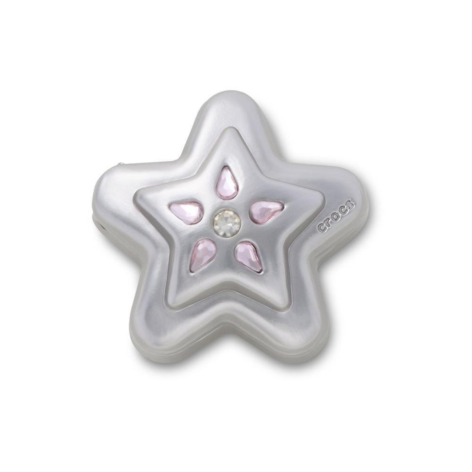 Infantil - Jibbitz™ Medalhão Estrela de Prata Único Branco