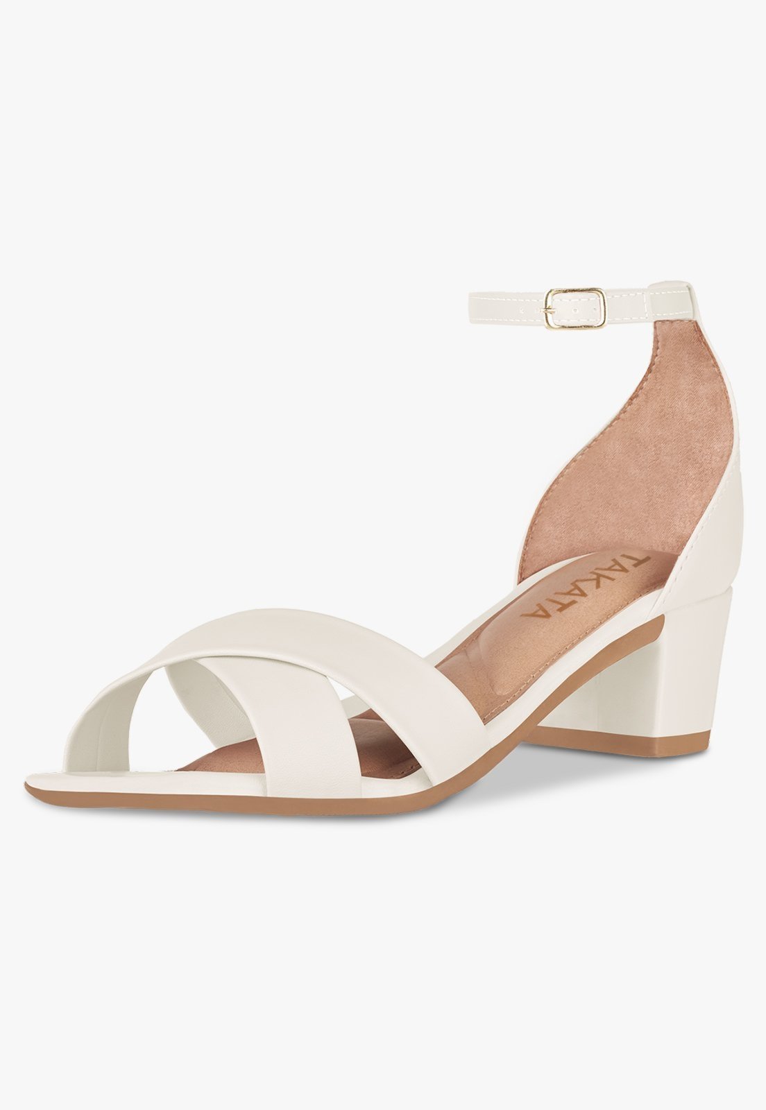 Sandalia Feminina Colorida Festa Salto Baixo Grosso Moda Off White