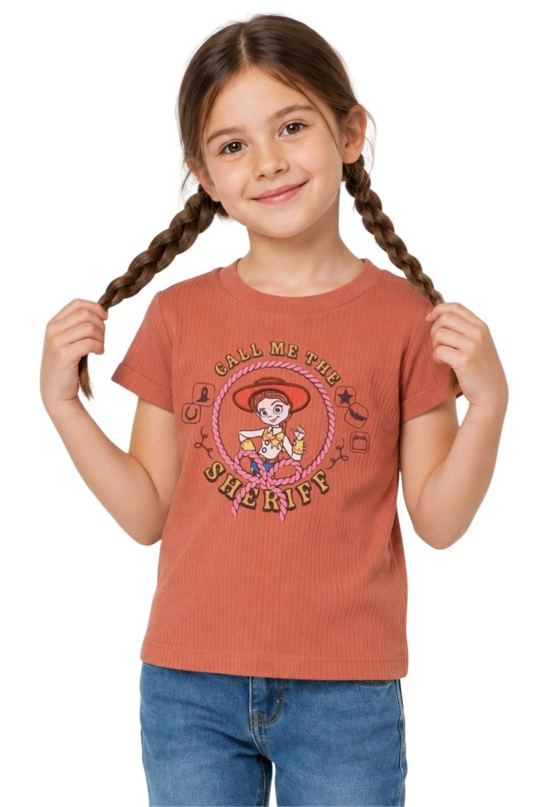 Infantil - Blusa Menina Disney Toy Story Alphabeto Marrom