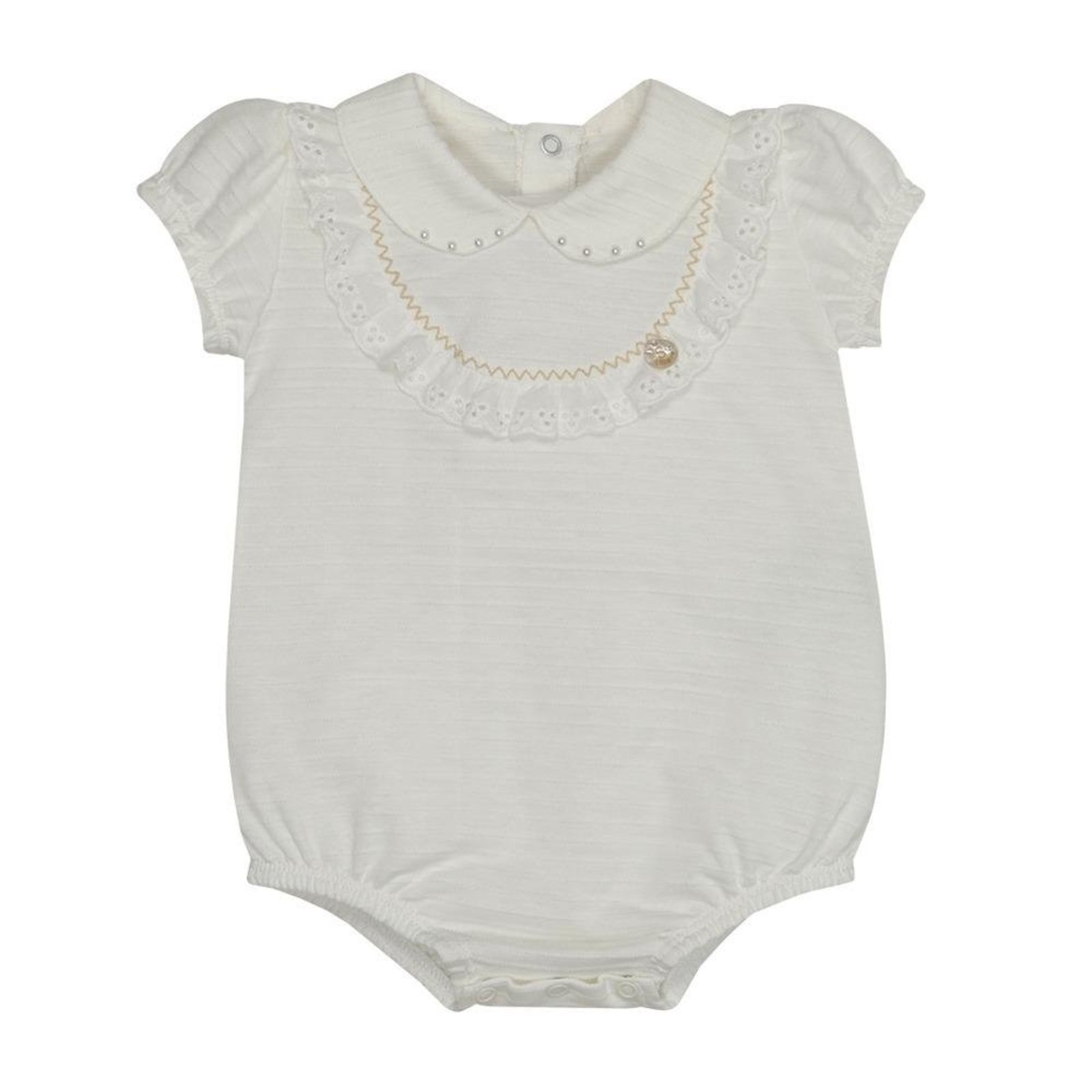 Infantil - Macacão Romper Branco Babado Sonho Mágico G Off-white