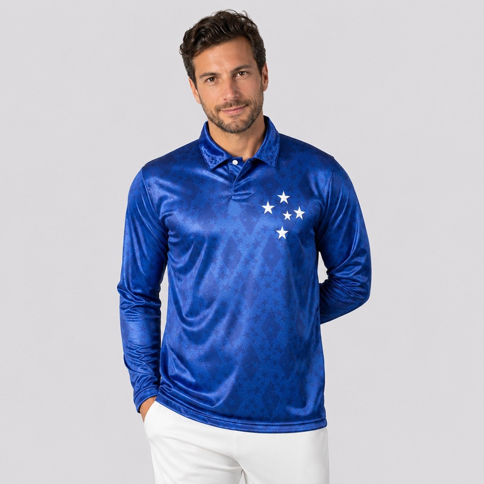 Camisa Cruzeiro Retrô 1993 Manga Longa Azul Marinho