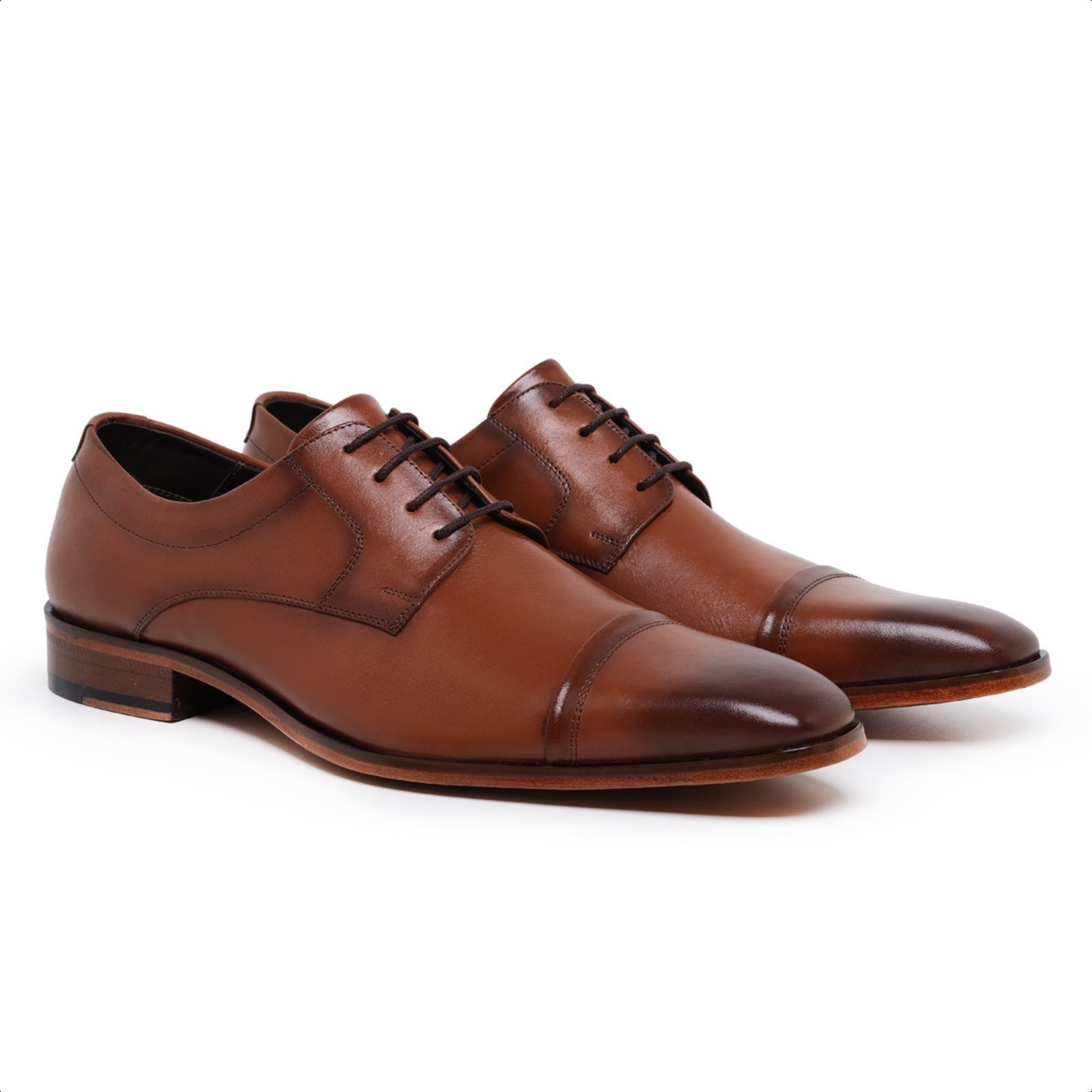 Vista 3 Sapato Social Formal em Couro Sapato Luxo Paulo Vieira cor Paulo Vieira Homem caramelo Paulo Vieira Homem caramelo