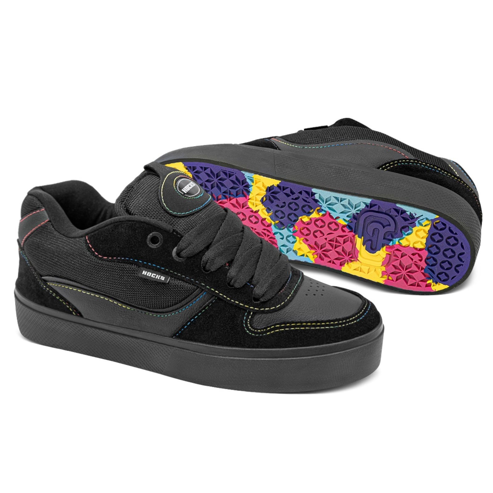 Tênis Hocks Puff Unissex Camurça Fantasy Preto