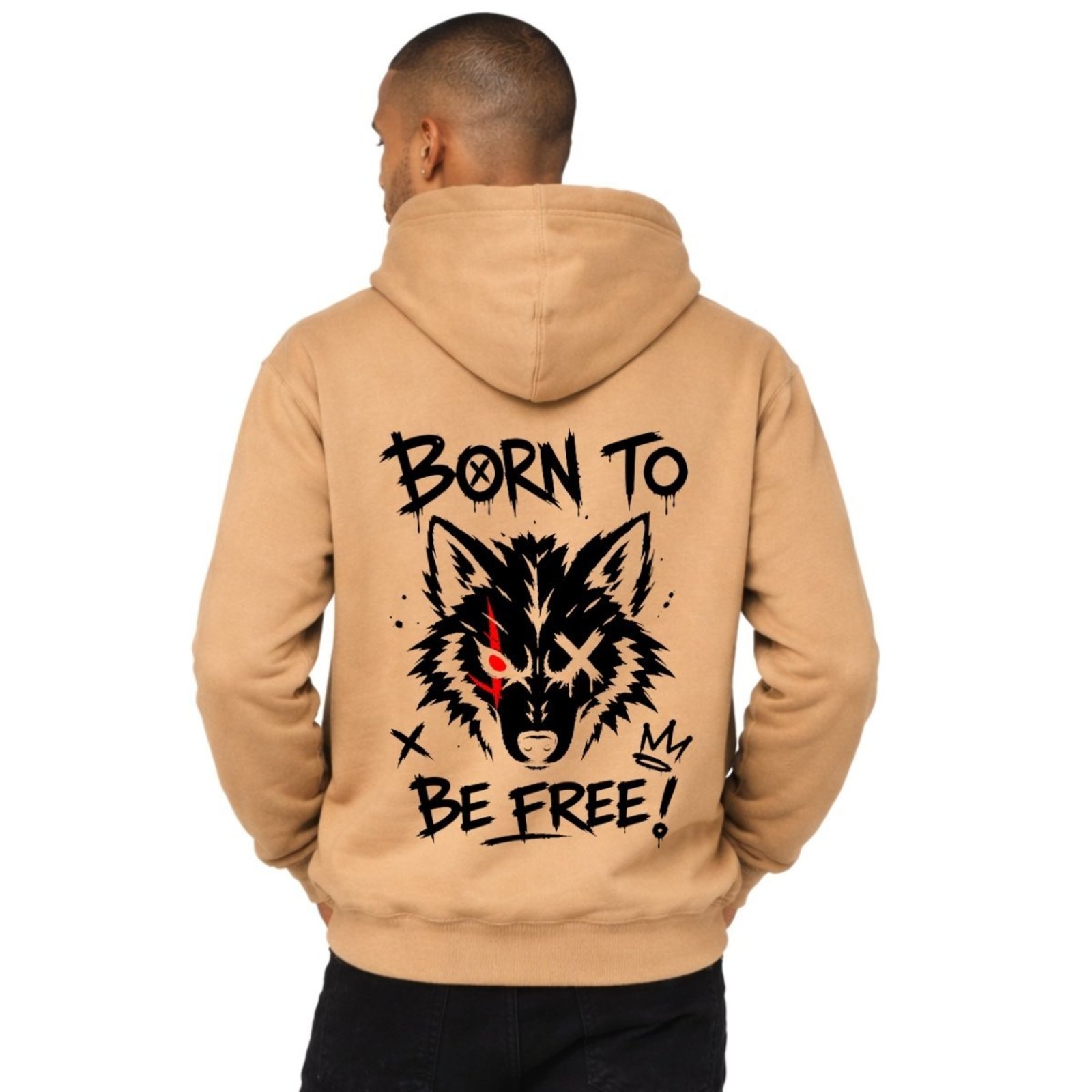 Blusa Moletom Canguru Casaco Masculino Dark Urban Manga 10 Bege