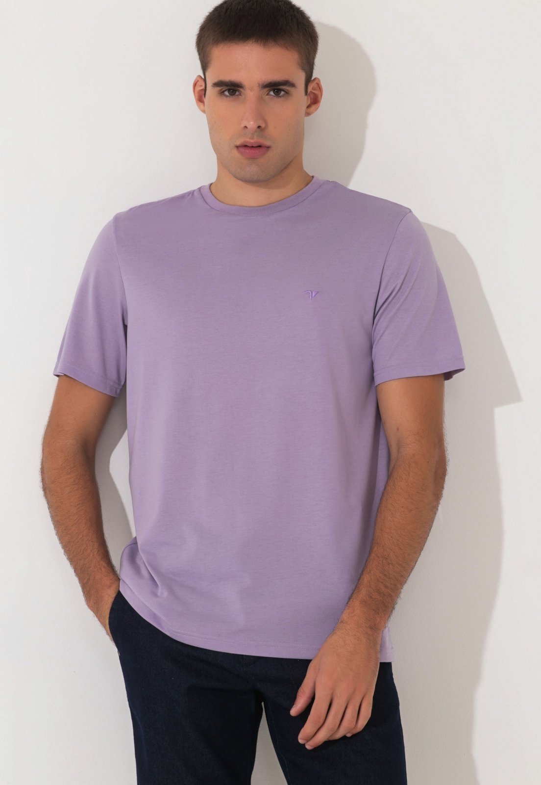 Camiseta Traymon Slim Gola Redonda Lilas