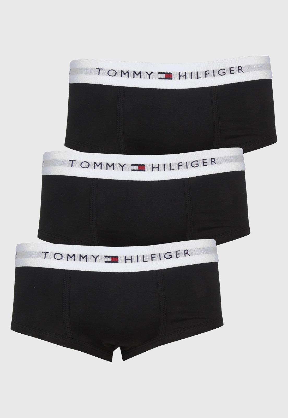 Kit 3pçs Cueca Tommy Hilfiger Slip Lettering Preto
