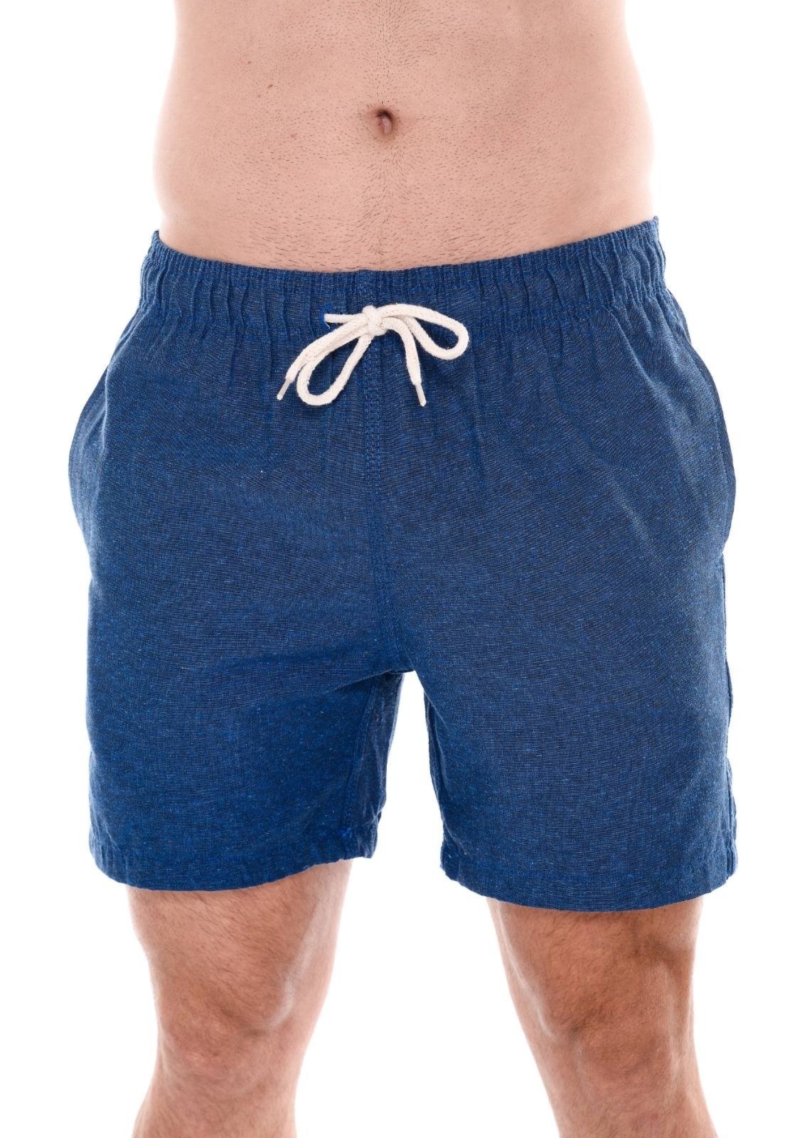 Bermuda Elegante Masculina Curta Azul Escuro Mauricinho Confortável Tecido Premium