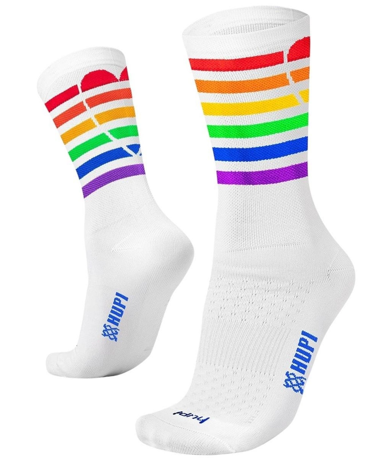 Meia HUPI Pride Heart Branco 1 Par Cano Médio, Tamanho LT 34-38 Branco