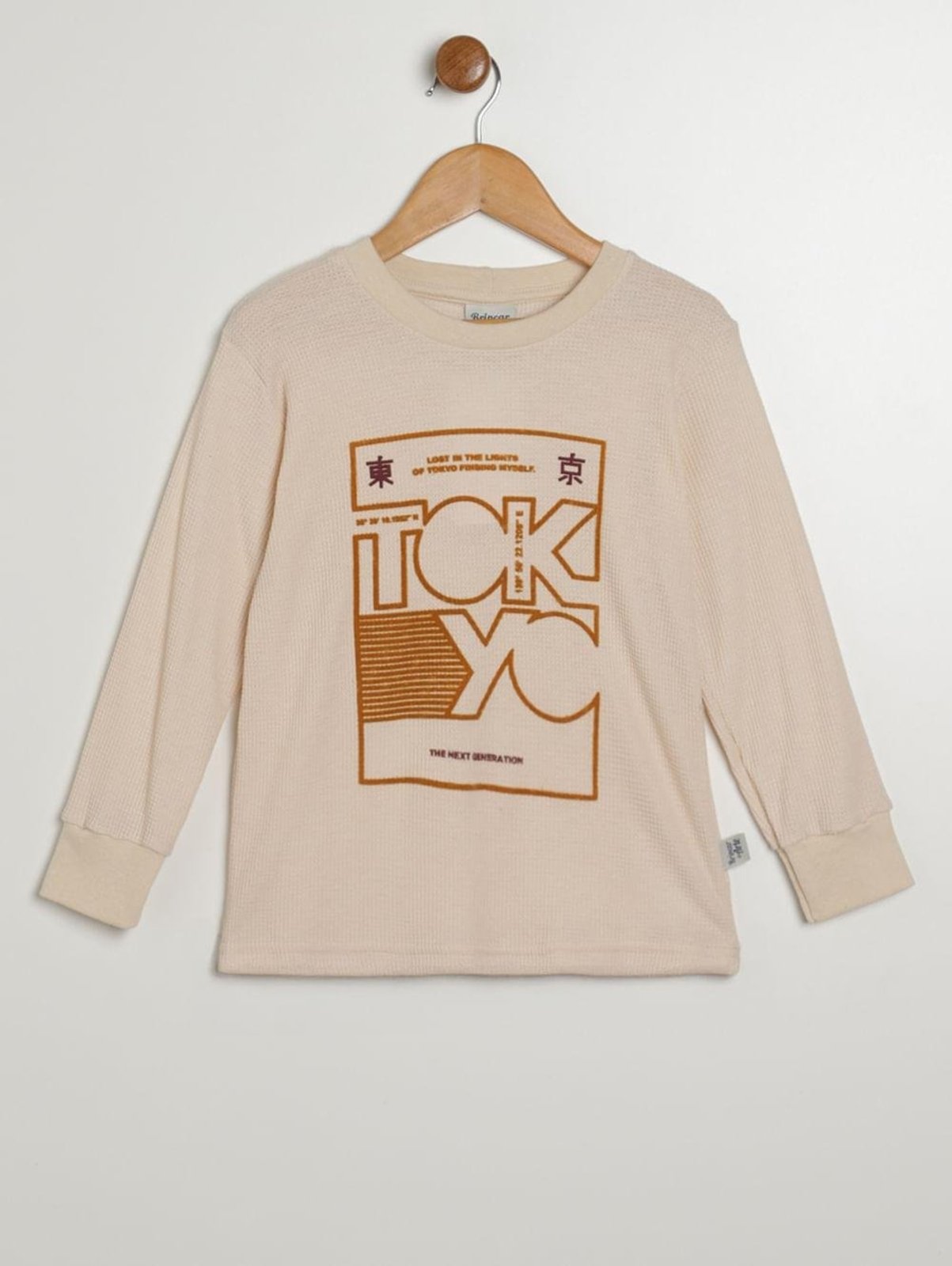 Infantil - Camiseta Manga Longa Para Menino - BEGE