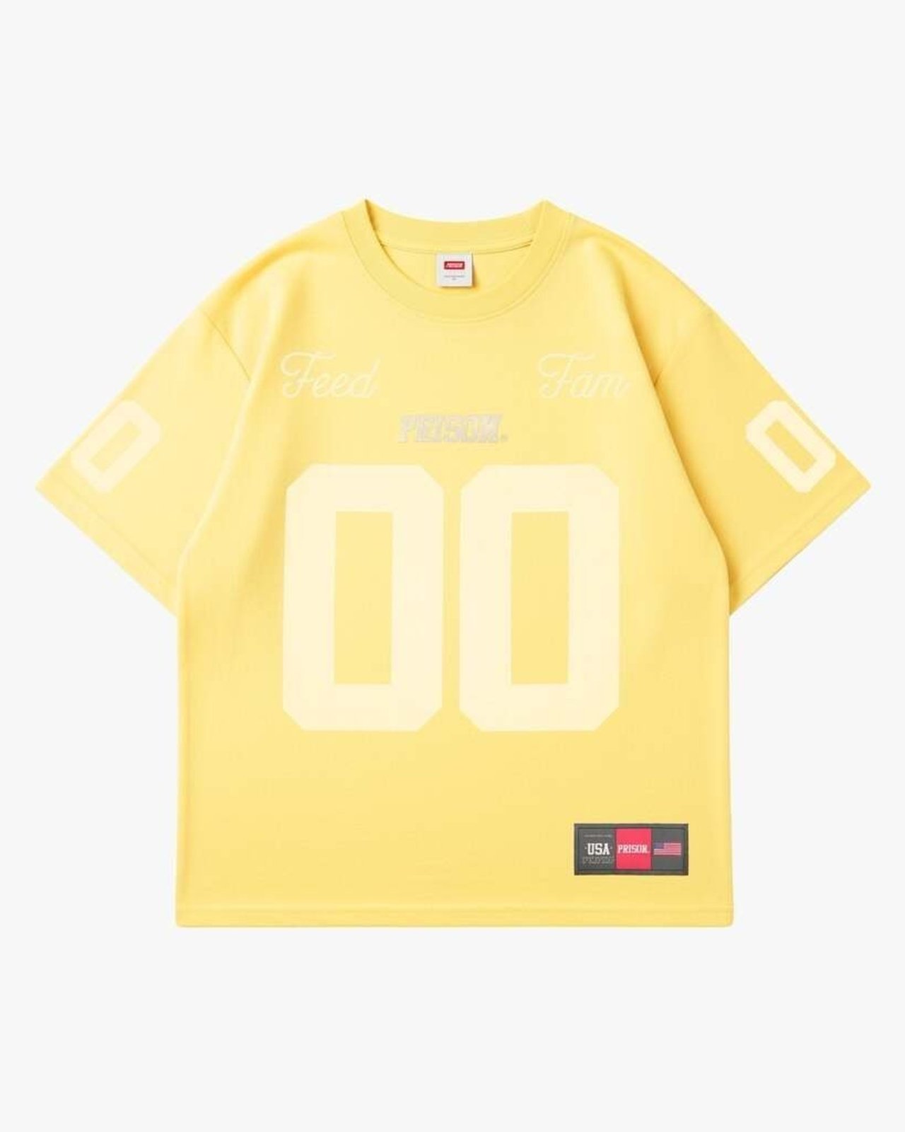 Camiseta Jersey Oversized PRISON® Feed the Fam amarelo Amarela
