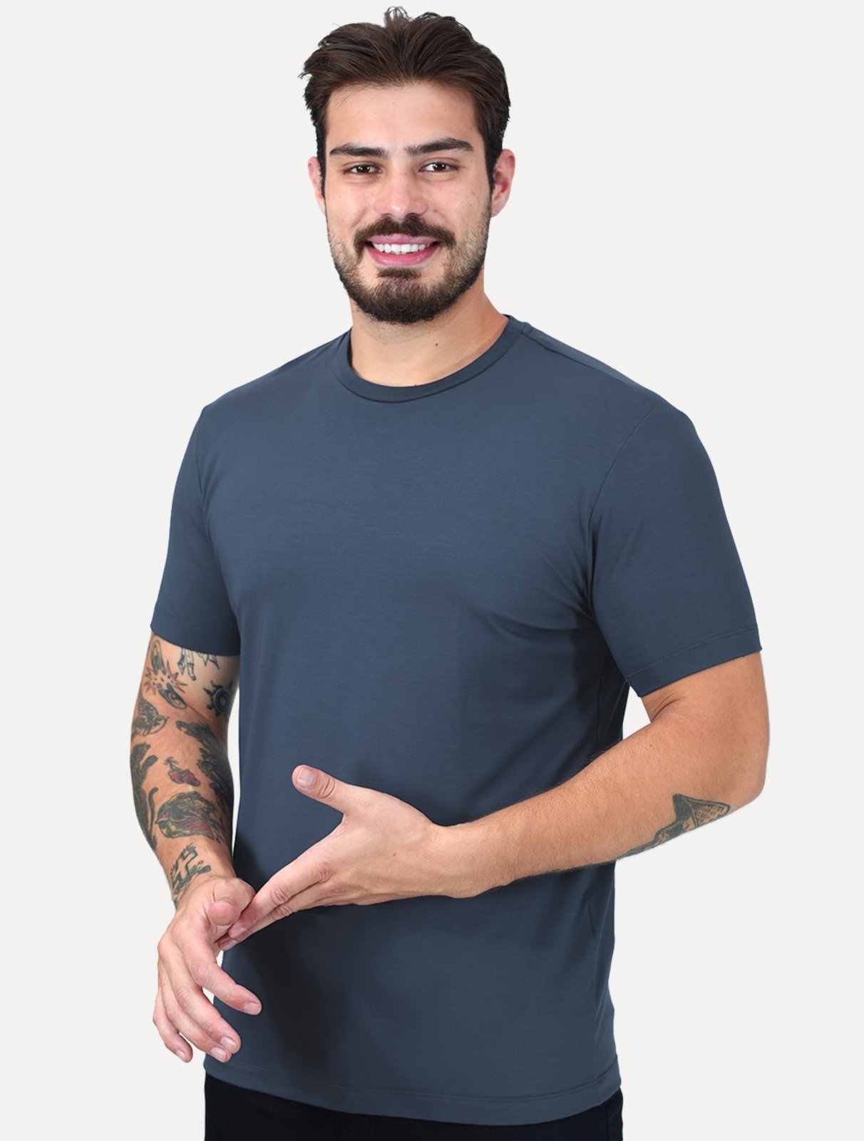 Camiseta King & Joe Premium Viscose Flex Azul Marinho