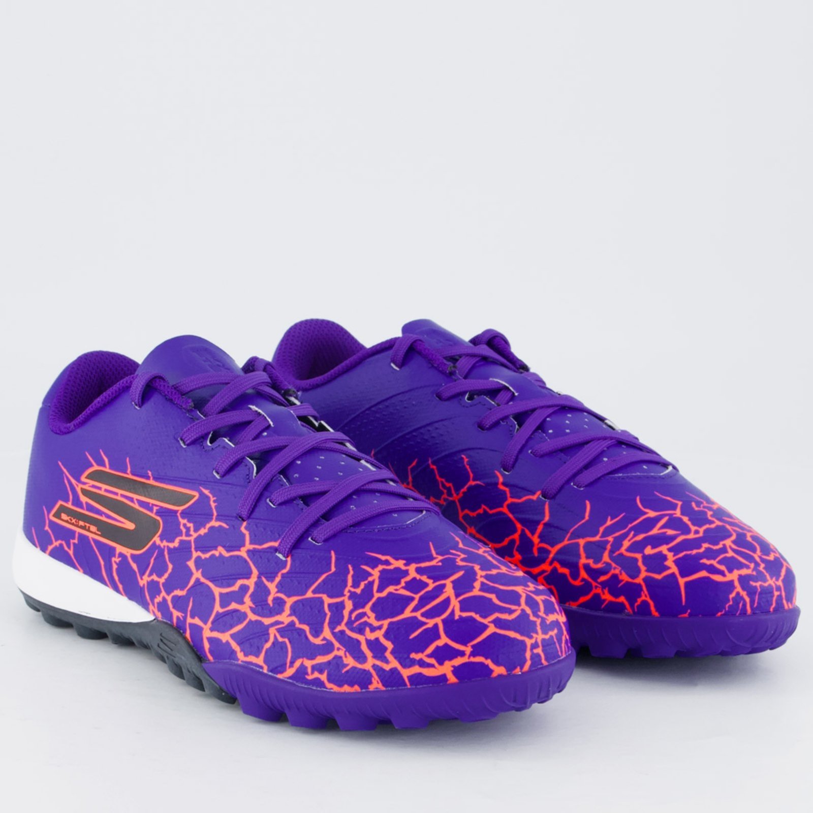 Vista 3 Chuteira Skechers Youth JR Society Roxa roxo Skechers roxo