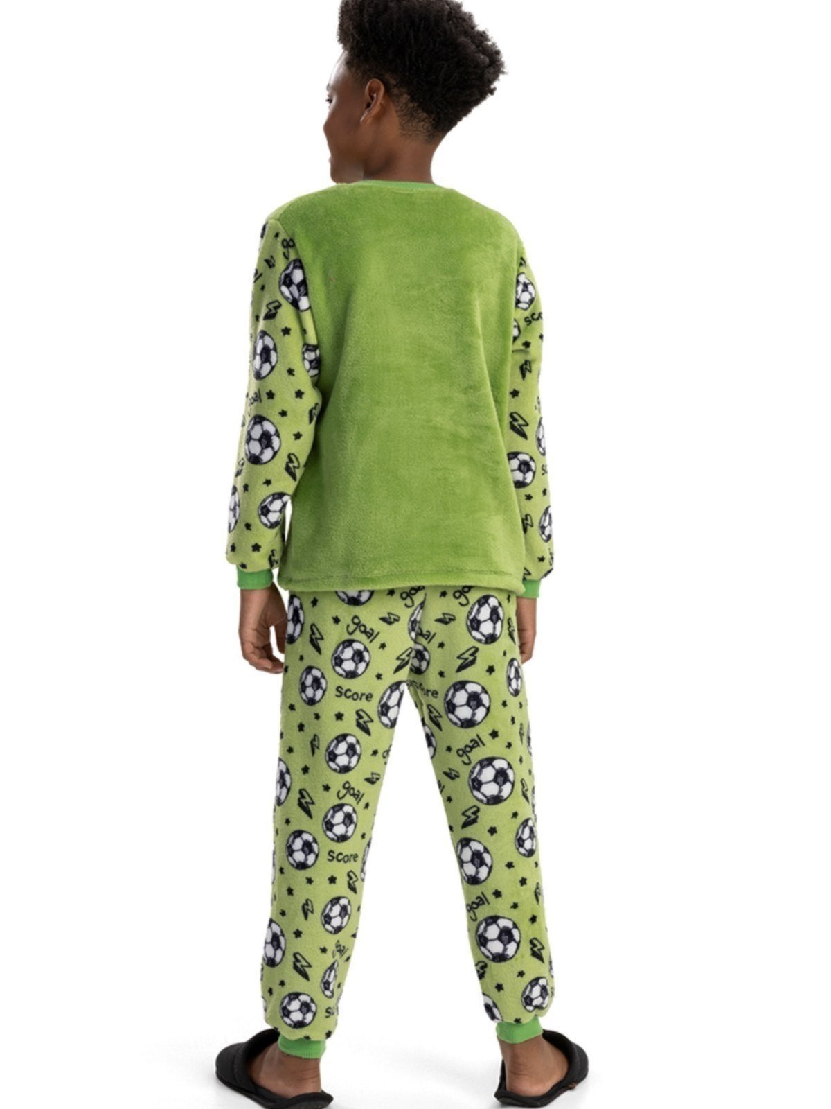 Vista 3 Pijama Menino Em Fleece Magicamente Futebol Magicamente Kids verde Magicamente Kids verde