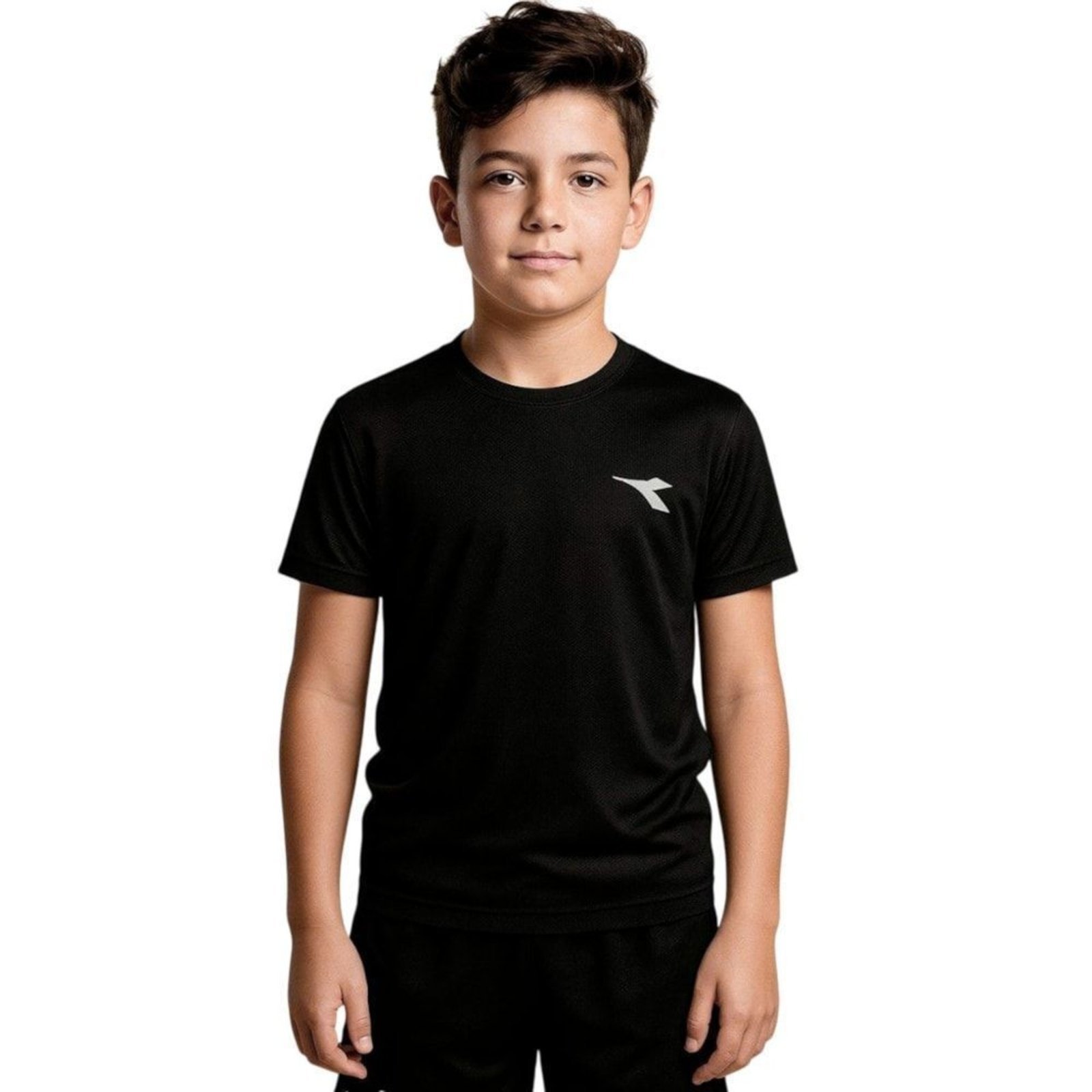 Infantil - Camiseta Diadora Small Logo Juvenil Menino - Preto - diadora