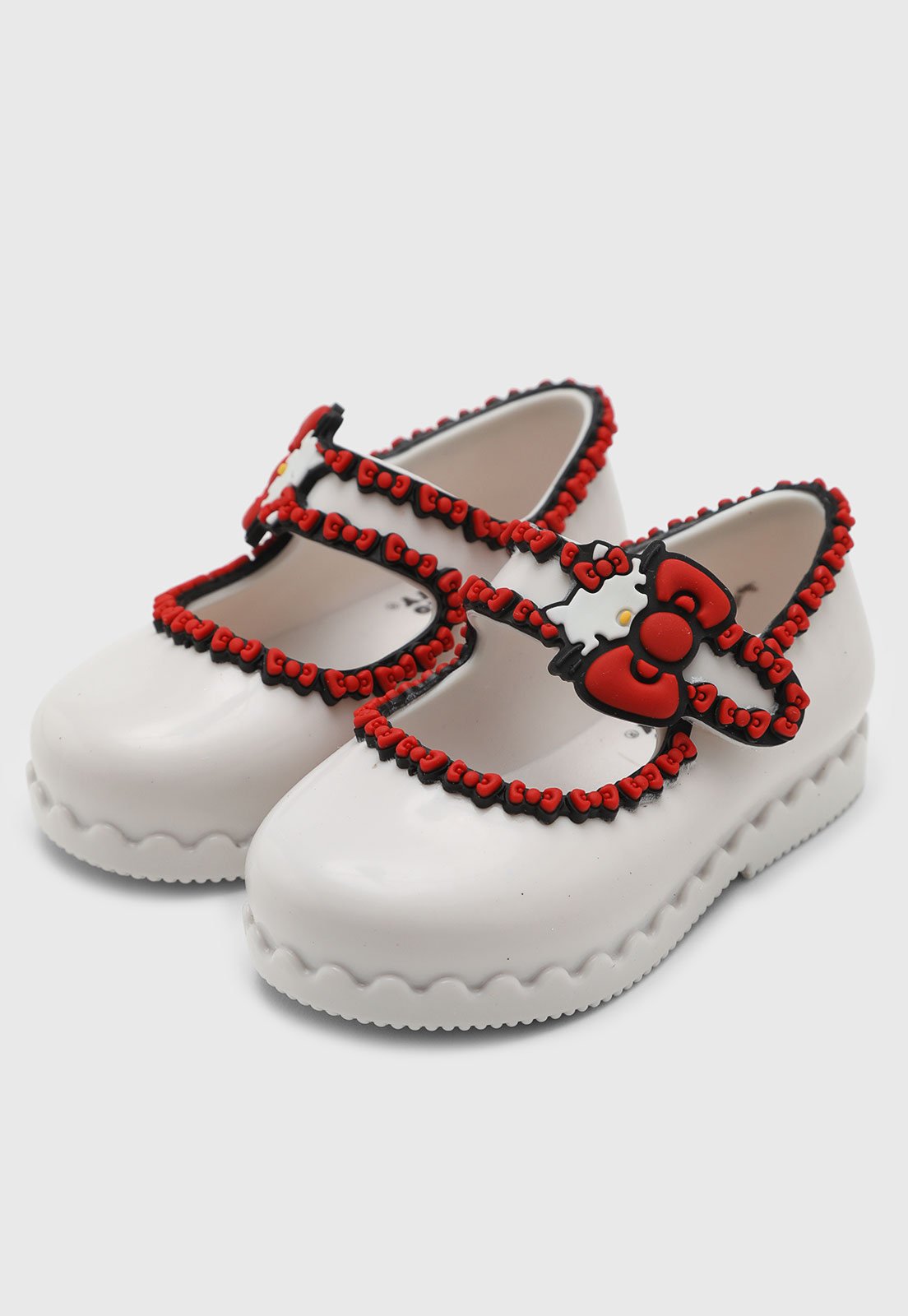 Vista 2 Infantil - Sapatilha Mini Melissa HIP BALLERINA Hello Kitty Branca branco Mini Melissa branco