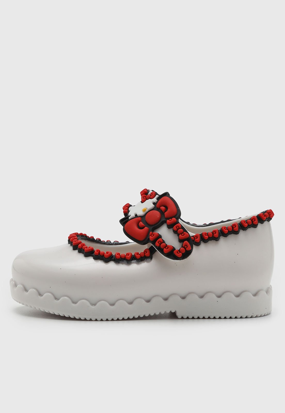 Vista 3 Infantil - Sapatilha Mini Melissa HIP BALLERINA Hello Kitty Branca branco Mini Melissa branco