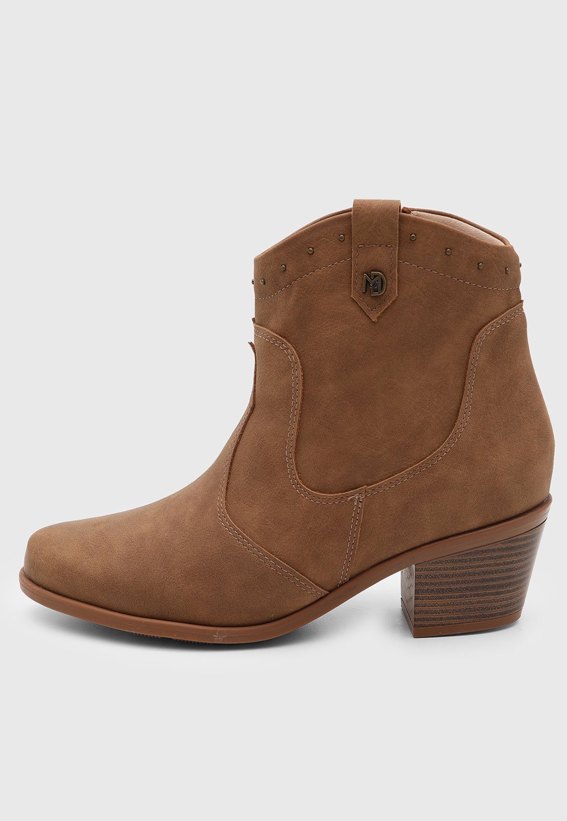 Bota Feminina Modare Cano Curto Salto Médio Marrom