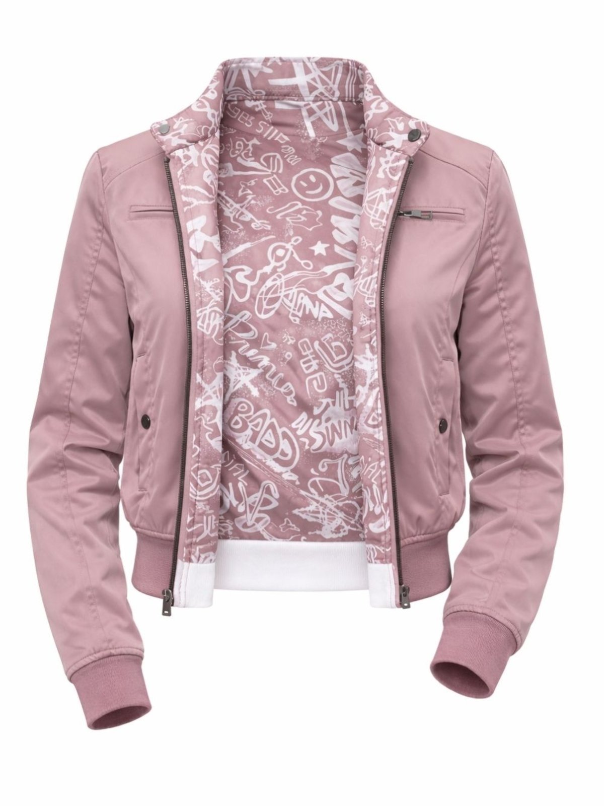 Jaqueta Feminina Blusa de Frio Bomber Dupla Face com Estampa Crocker - 50374