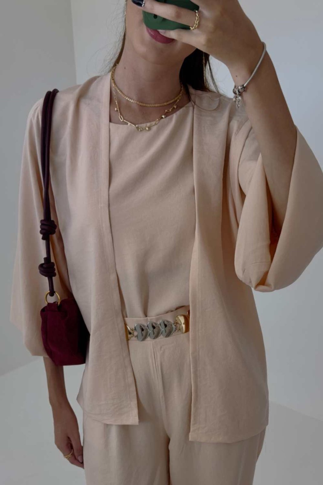 Cardigan Vanibele Crepe Rosa Claro
