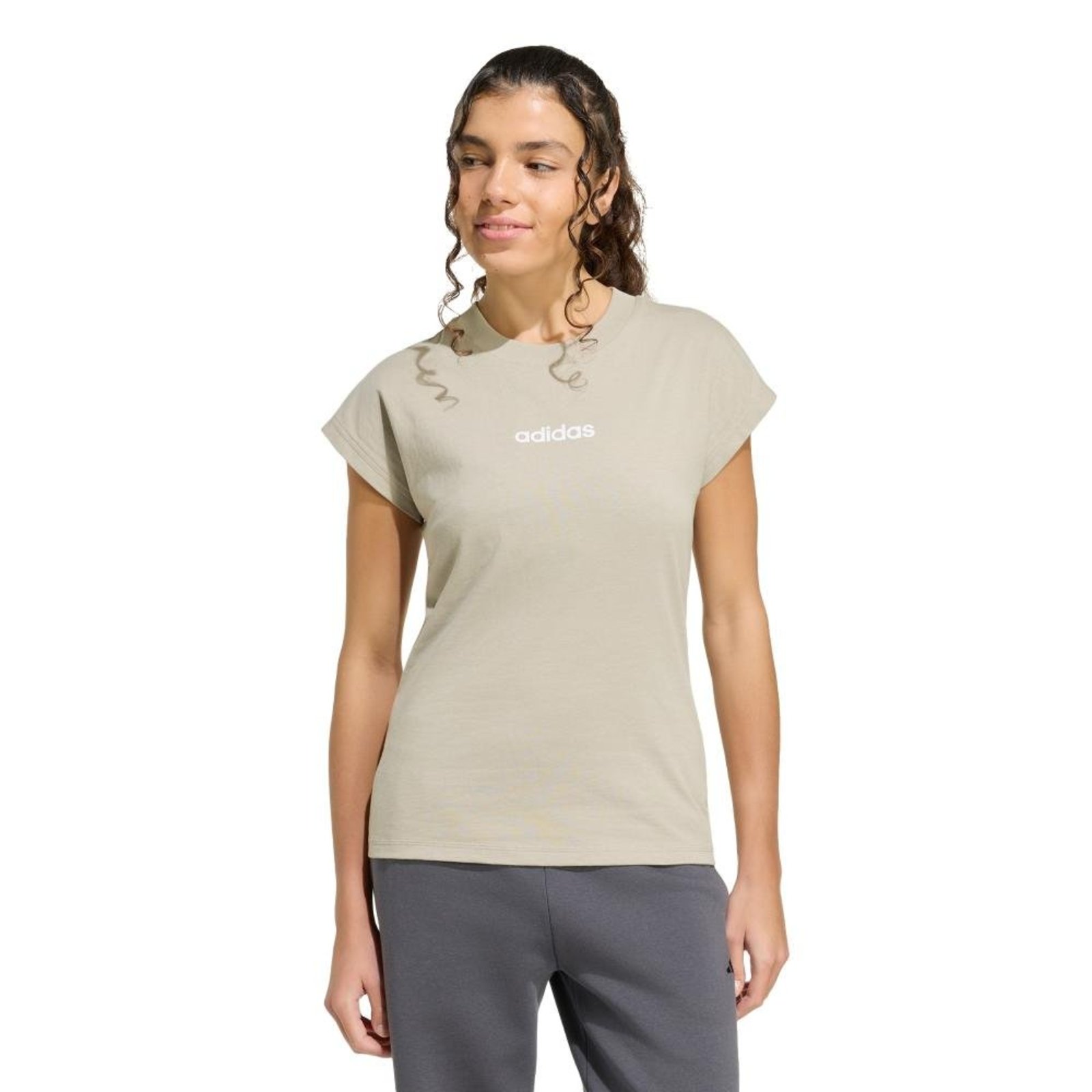Camiseta Essentials Linear de Algodão adidas Sportswear Marrom