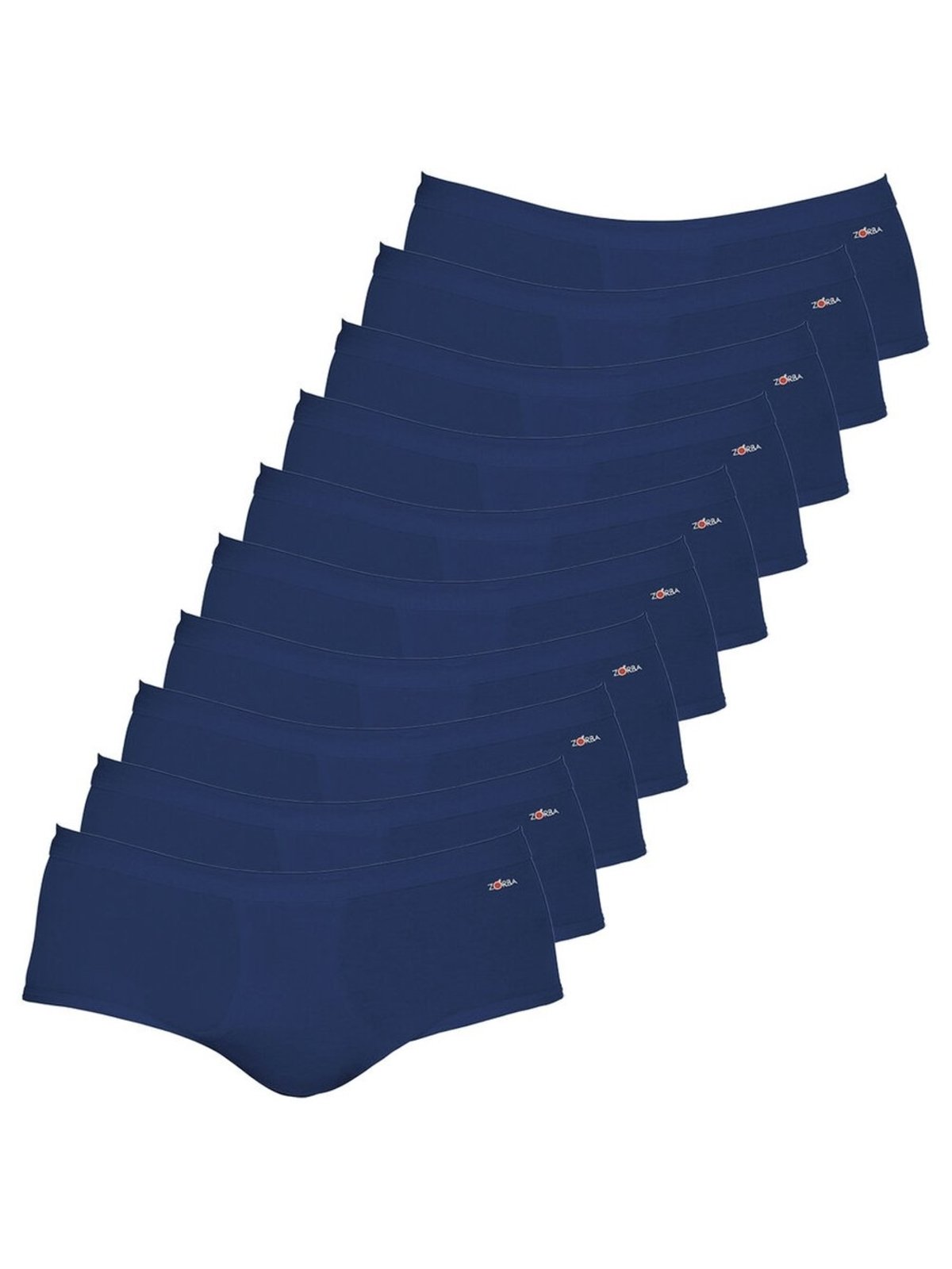 Kit com 10 Cuecas Slip Zorba com Abertura 189 Azul Marinho