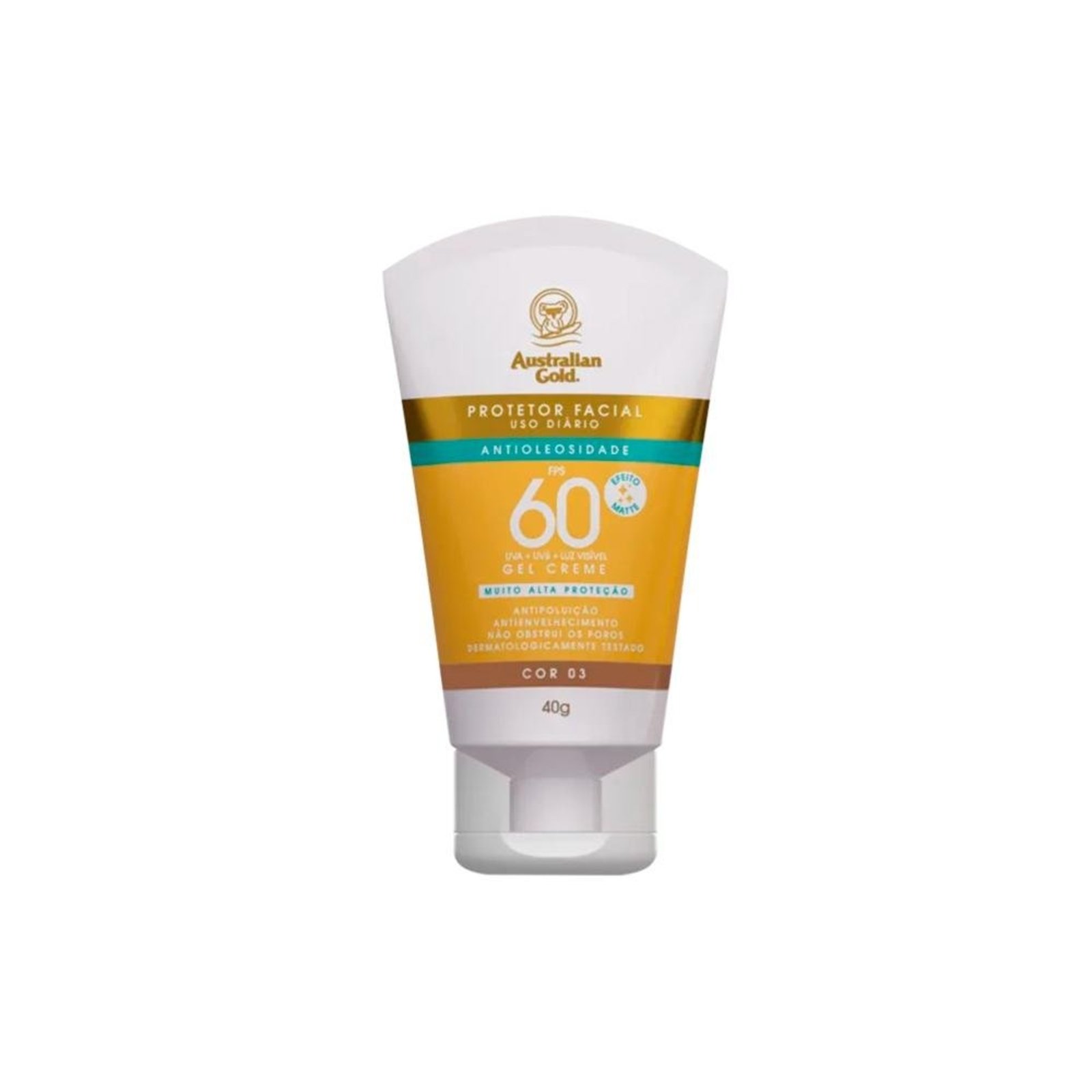 Australian Gold Protetor Solar Facial Matte Fps60 Cor 03 40g