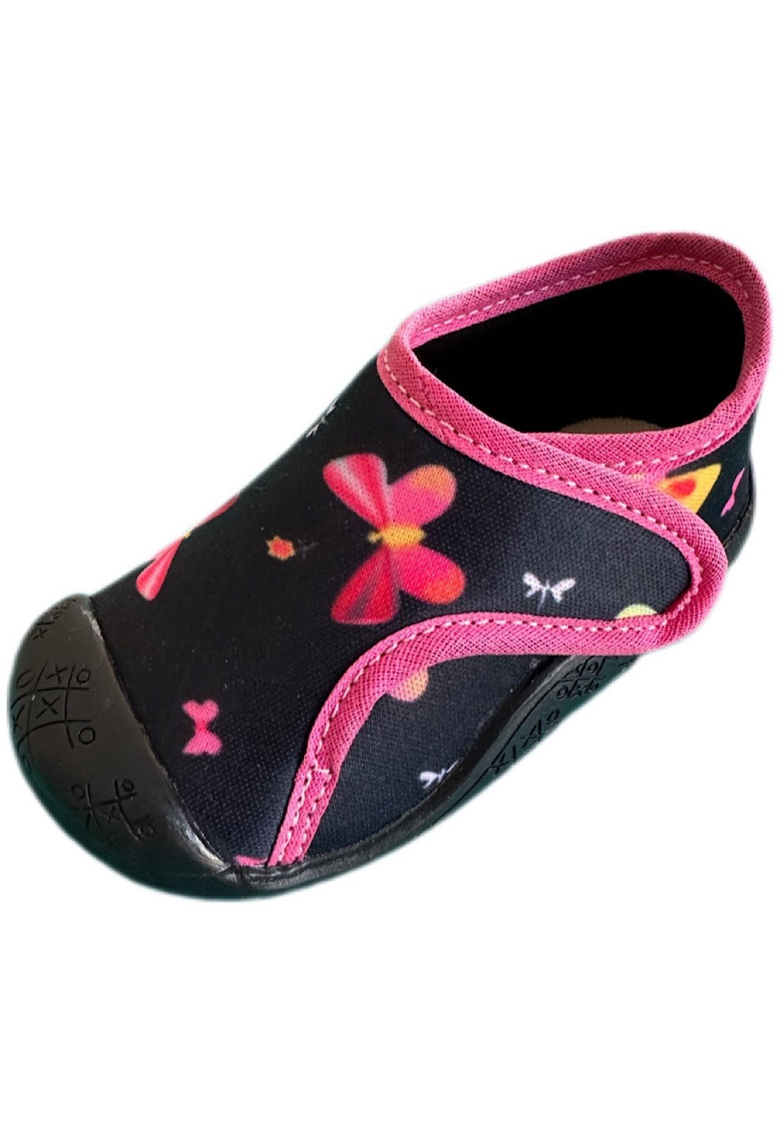 Infantil – Tênis meia Solzim calce fácil Borboleta Preto