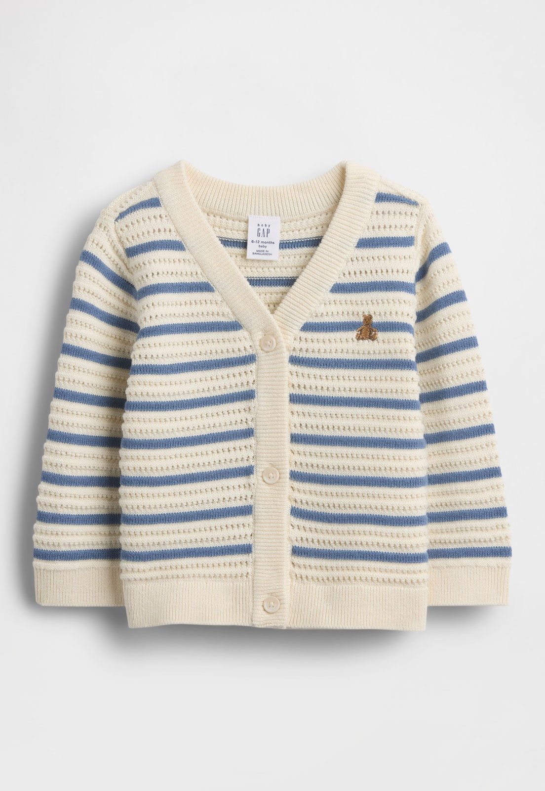 Infantil - Cardigan GAP Tricot Listrado Off-white