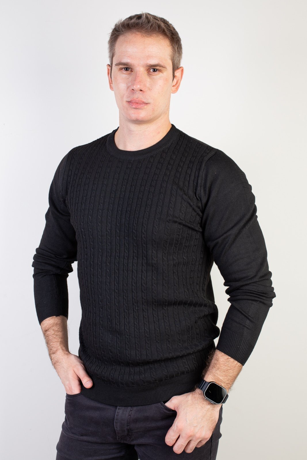 Blusa Enluaze de malha masculina gola redonda 90184 – Preto