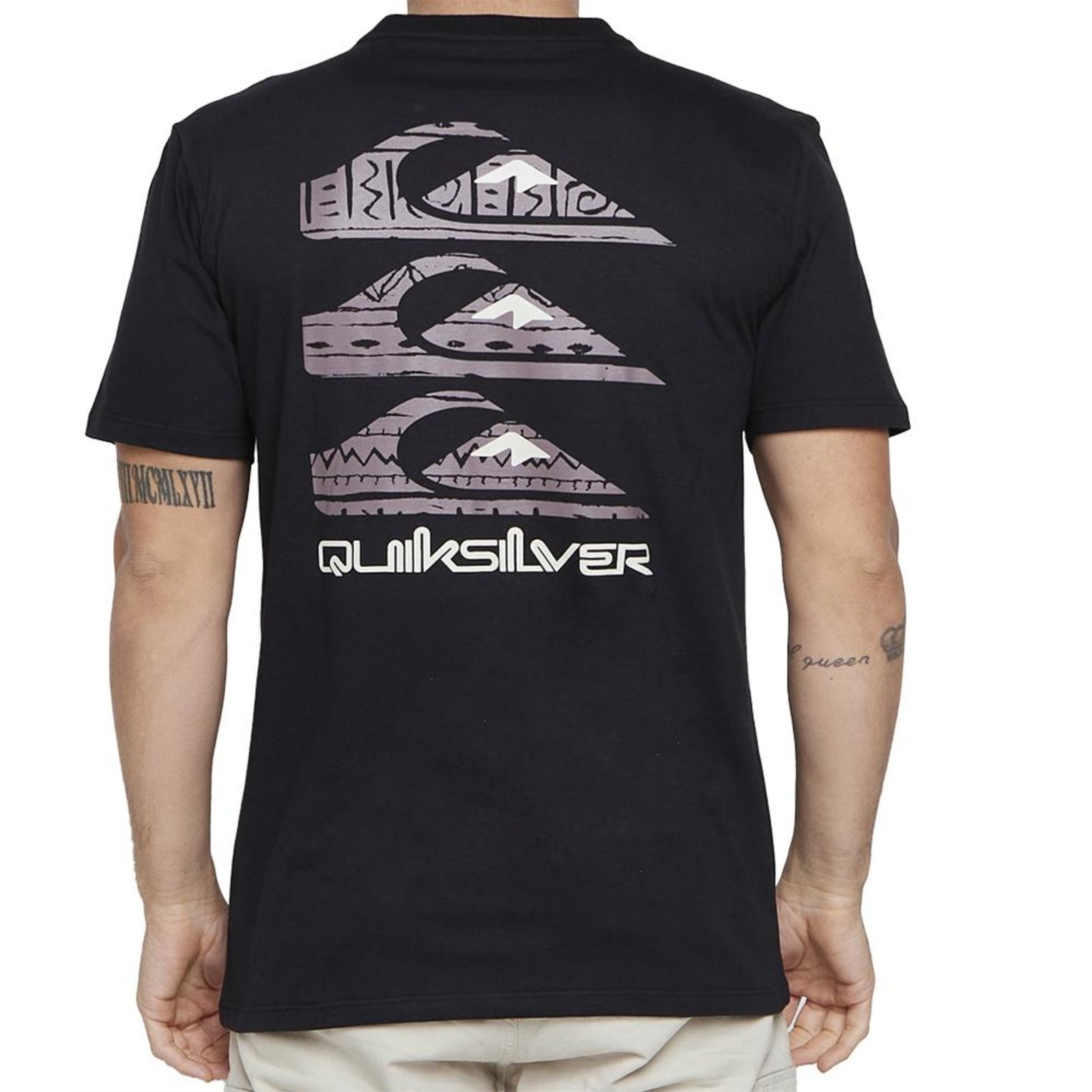 Camiseta Quiksilver Vertical Logos SM25 Masculina Preto