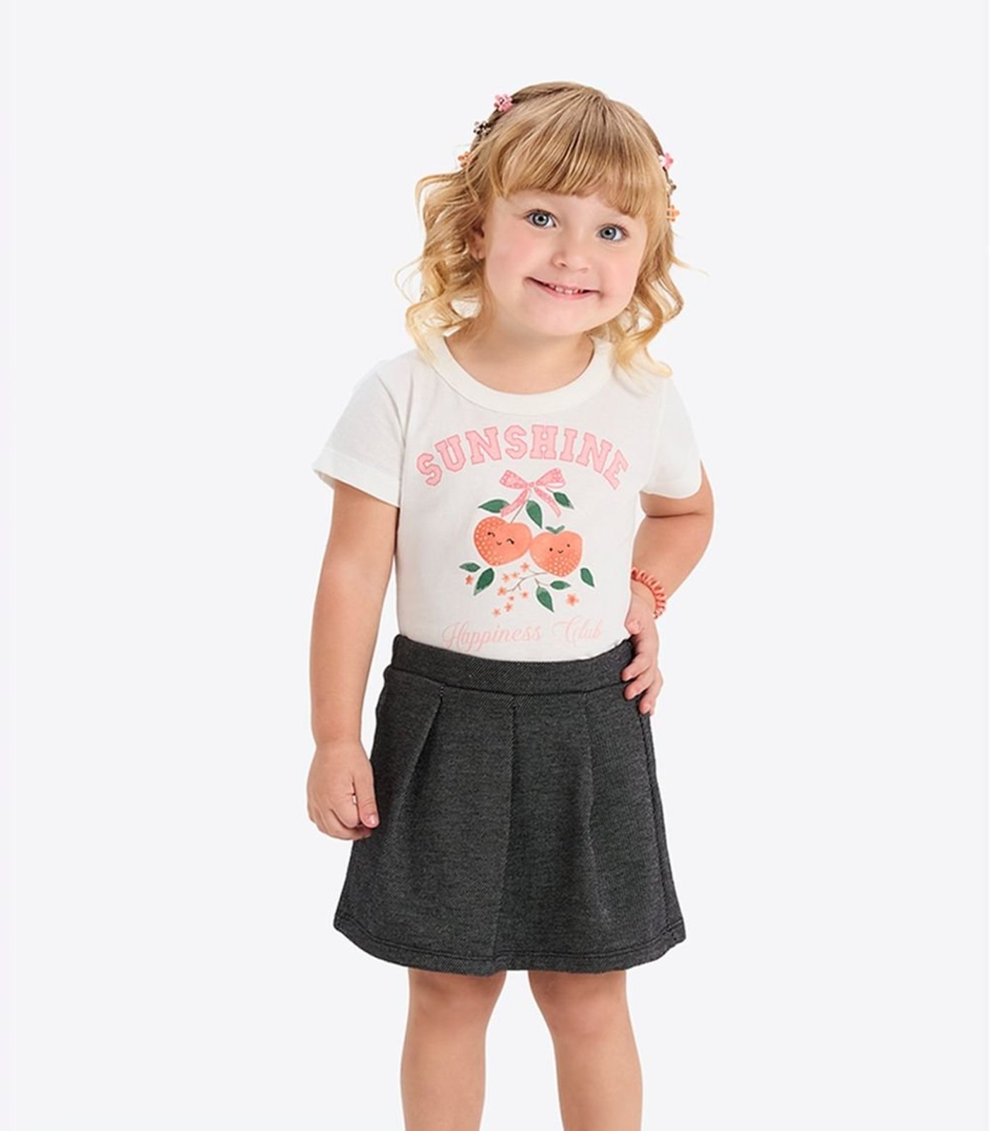 Infantil - Blusa Verão Menina Com Strass Rovi Bege