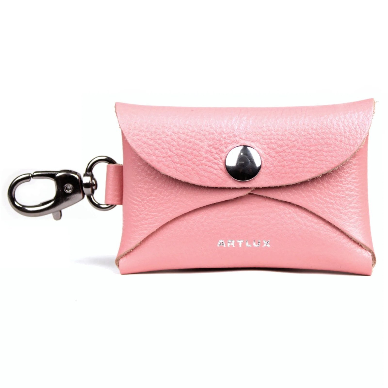 Chaveiro Charm Bag Porta Moedas Notas e Cartões em Couro Artlux 516 Rosê
