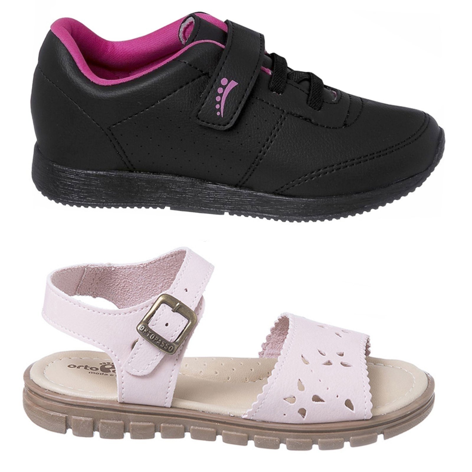 Infantil – Kit Tênis + Sandália Menina Feminina Escolar