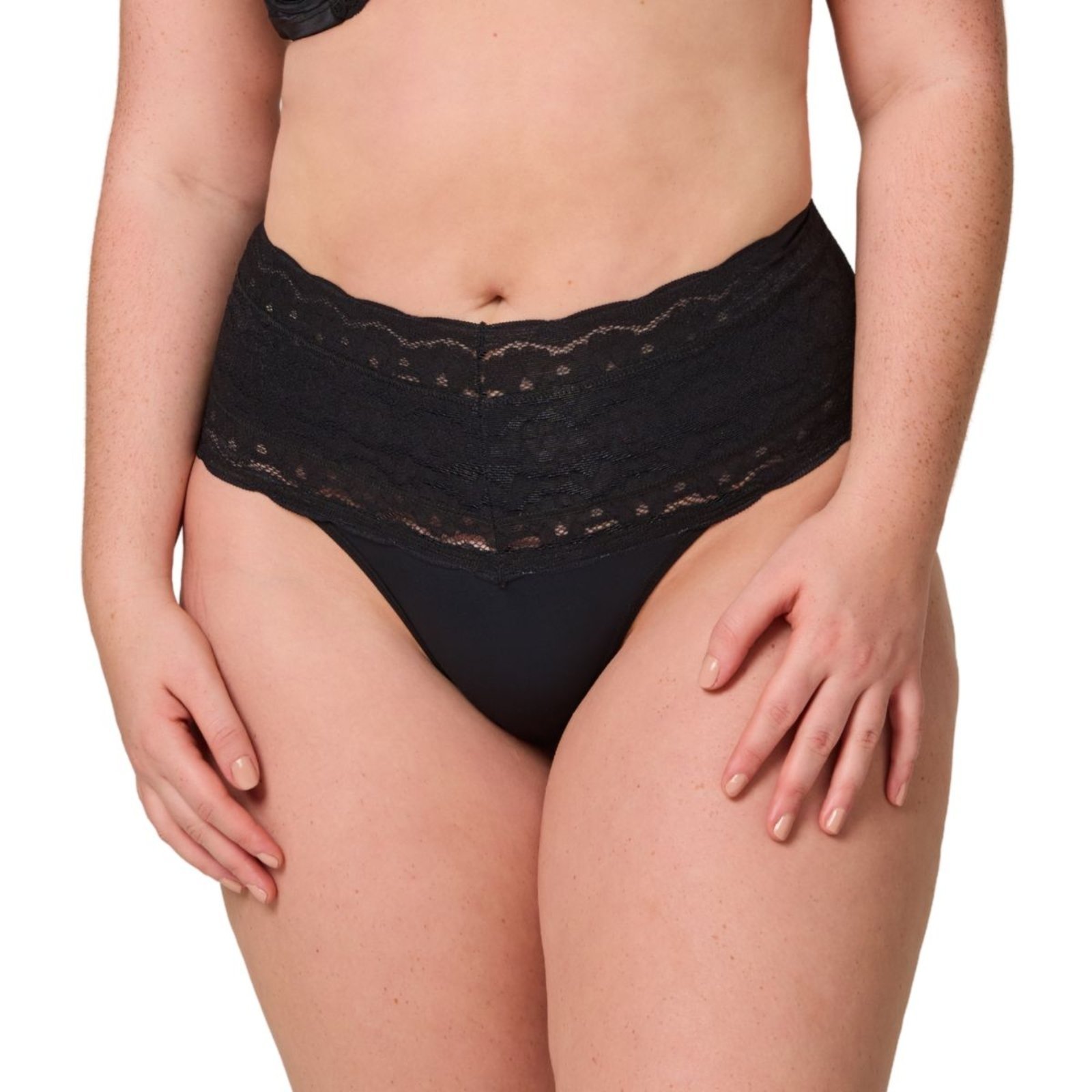 Calcinha Tanga Clássica Pala Rendada Plus Size Liebe