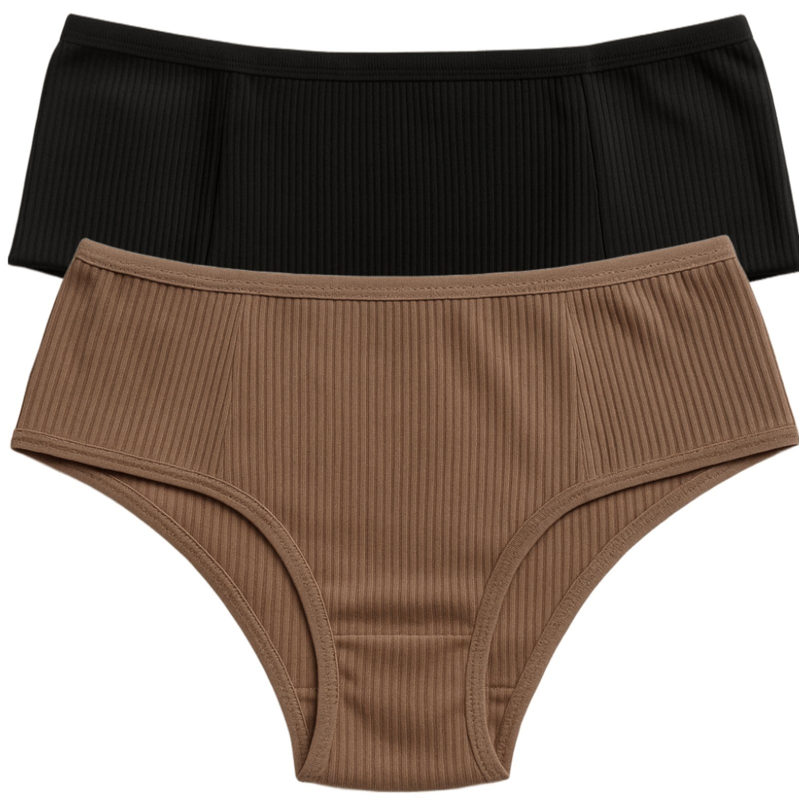 Kit 2 Calcinhas Tanga Reflexo Íntimo Tecido Canelado Básica Uso Diário Multicolorido