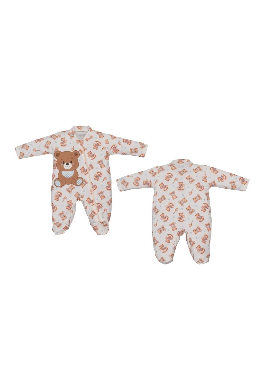 Infantil - Macacão Longo Estampado de Ursos Menino Upi Uli P Unico