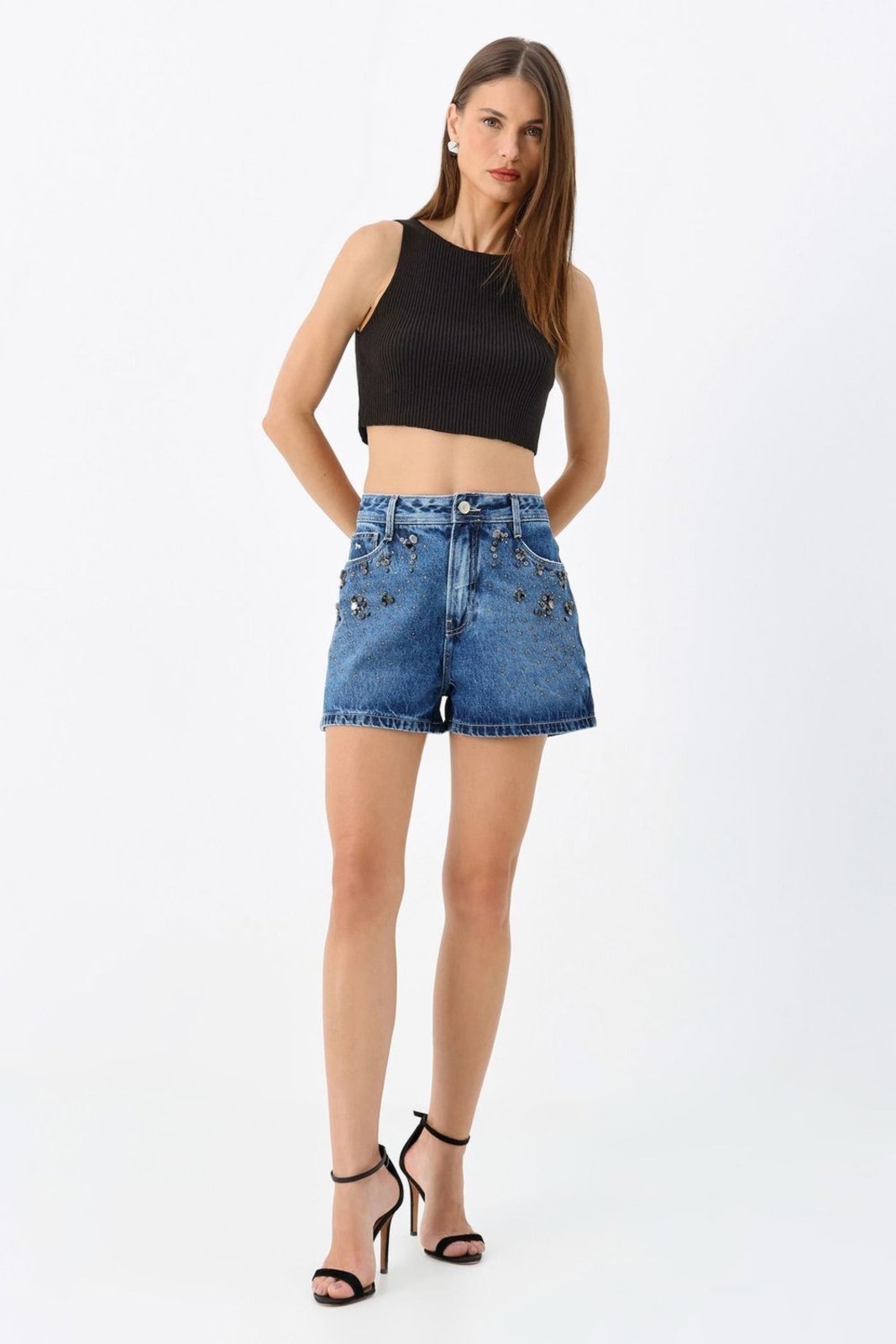 Short Jeans Classic Pedraria ACT Feminino