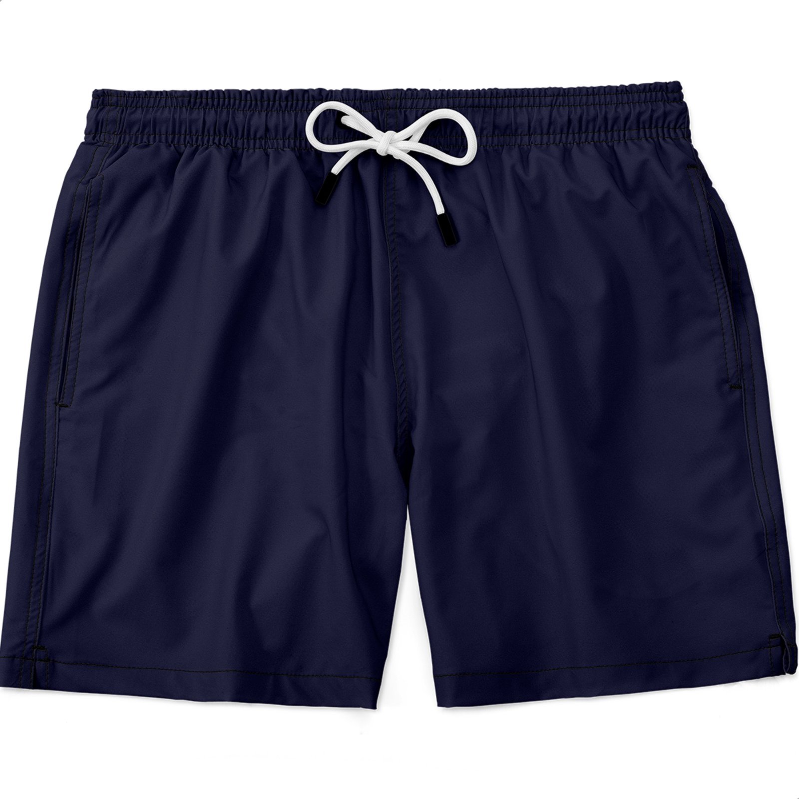 Shorts Masculino Básico Tactel e Elastano Leve c/ Elástico e Cordão Ajustável na Cintura Bolsos Laterais e Secagem Rápida Uso Casual Treino Academia Azul Marinho