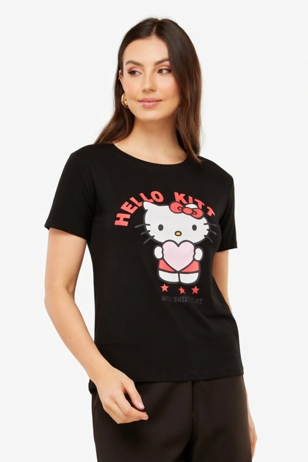 Camiseta Tshirt D Bell Outlet Fashion Vibes Hello Preta