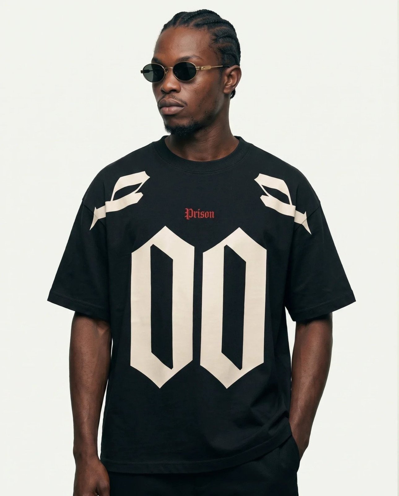 Camiseta Oversized Double Game Preta Preto