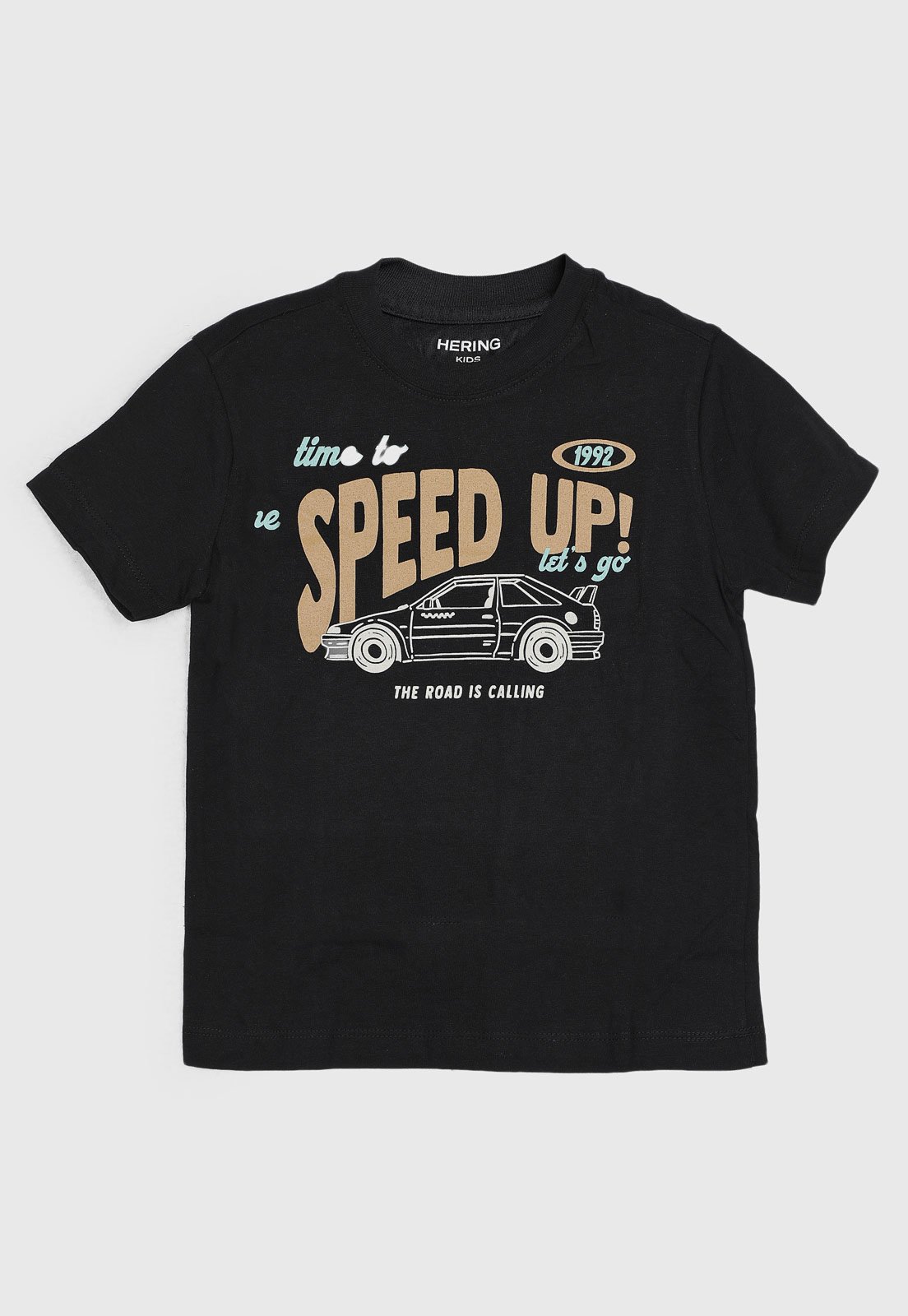 Infantil - Camiseta Hering Estampa Carro Preta