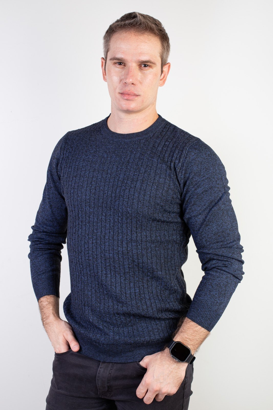 Blusa Enluaze de malha masculina gola redonda 90184 – Azul Marinho