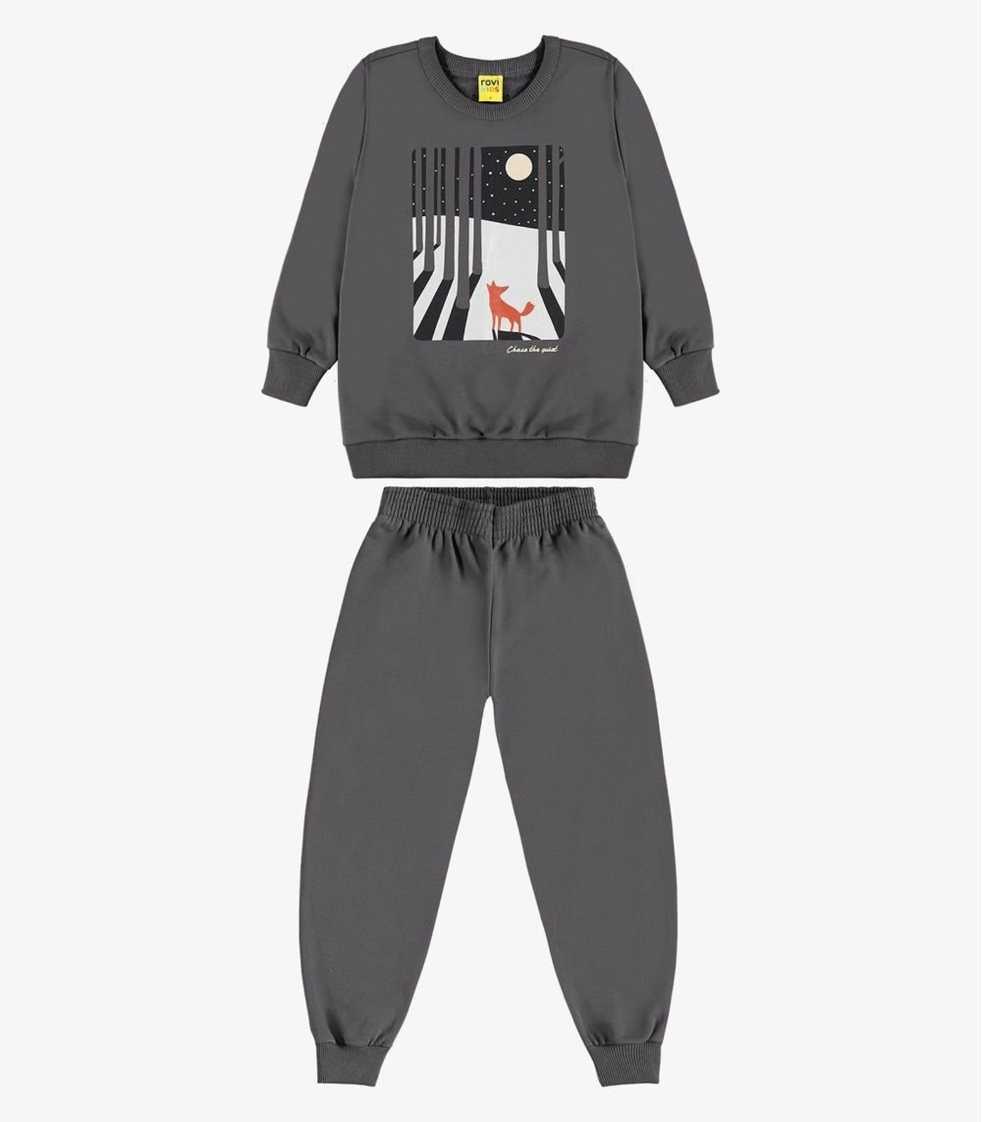 Infantil - Conjunto Blusão e Calça Moletom Rovi Cinza